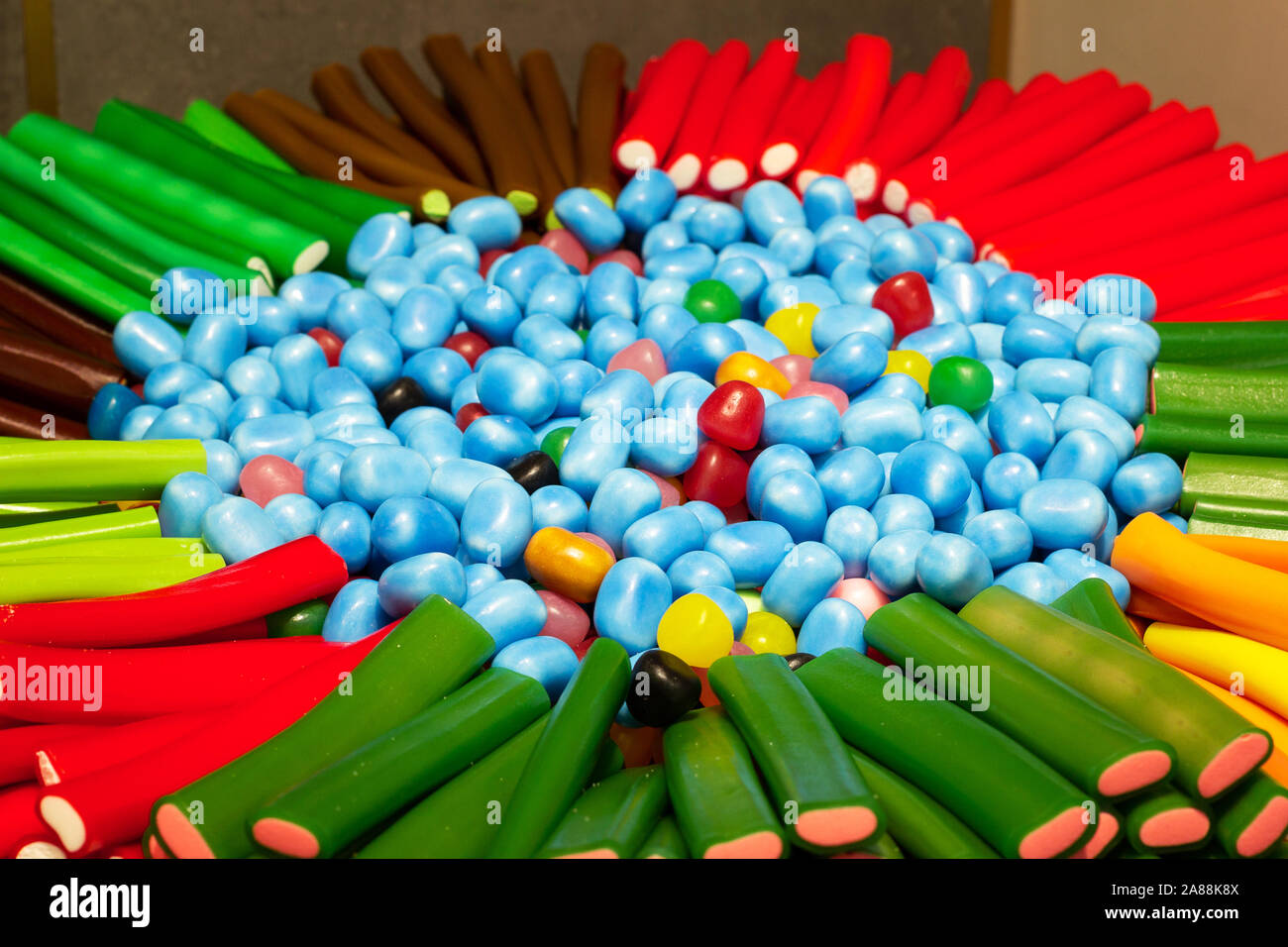 Marmelade de délicieux bonbons jeu de couleurs. bars .multi-couleur bonbons à mâcher.fruit Banque D'Images