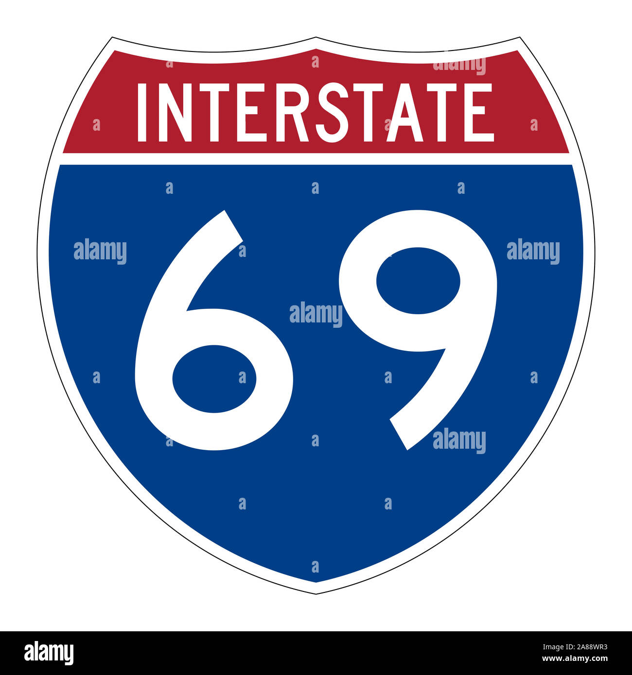 Interstate Highway 69 road sign Banque D'Images