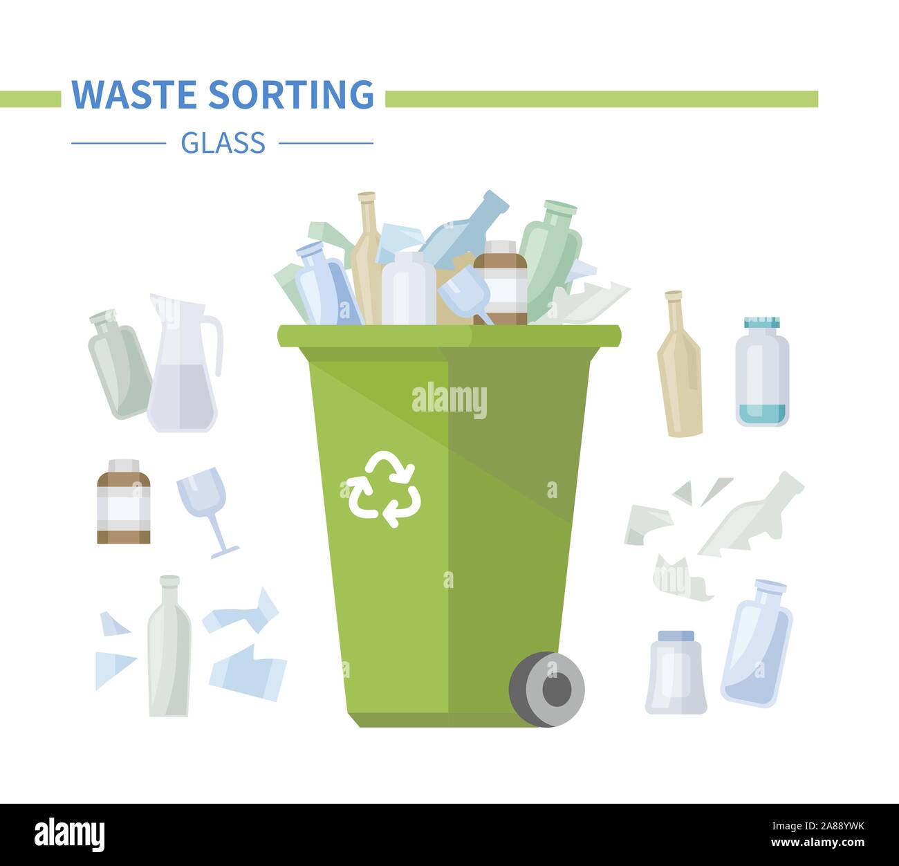 Recyclage des déchets de verre - une télévision moderne style design illustration Illustration de Vecteur Recyclage des déchets de verre - une télévision moderne style design illustration Illustration de Vecteur