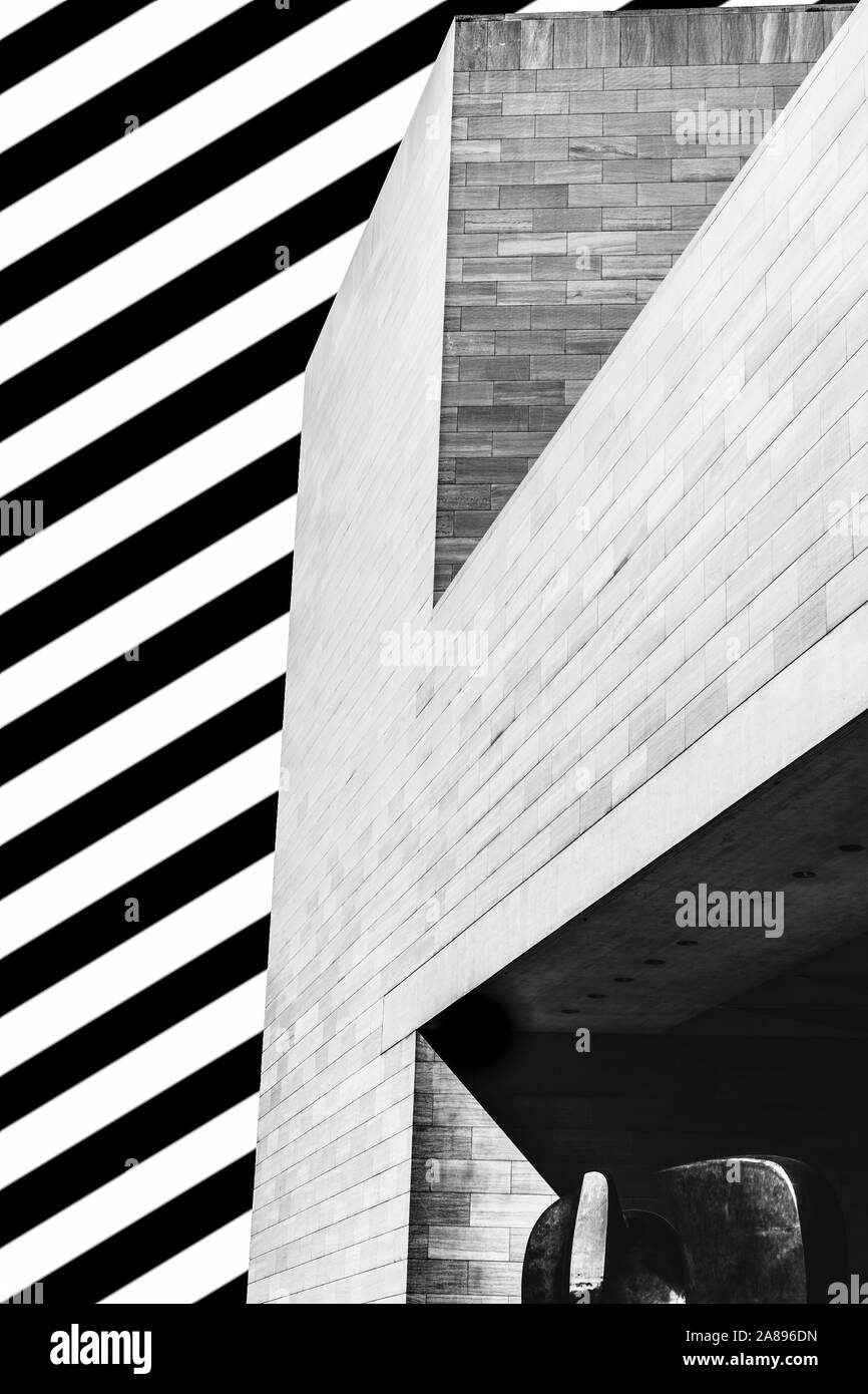 Bandes noires et blanches complètent la galerie nationale d'art bâtiment est Banque D'Images