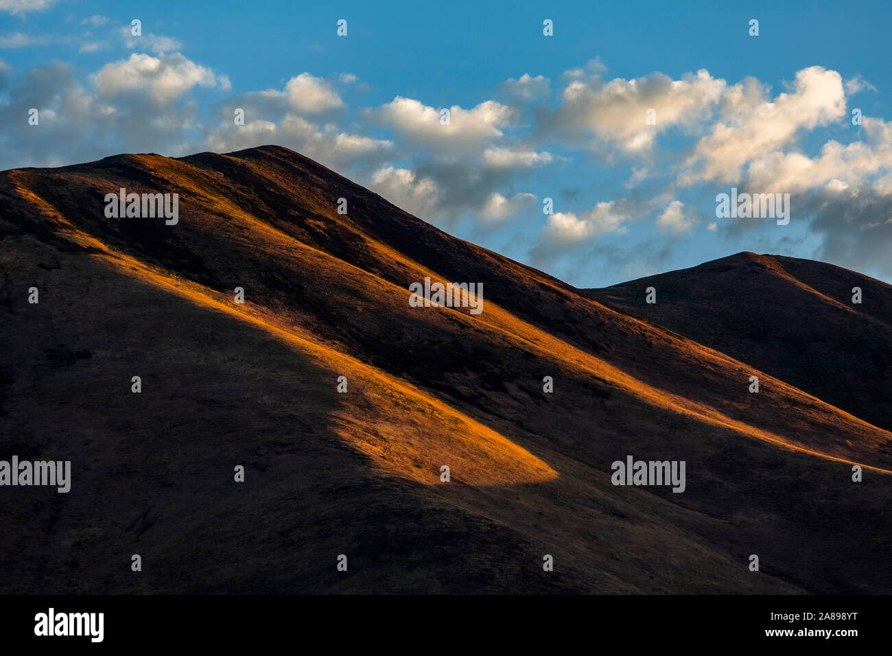 Collines brunes dans l'ombre à Bellevue, Idaho, États-Unis Banque D'Images