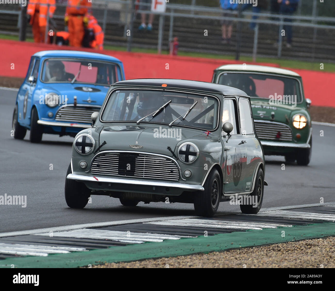 Kane Astin, Austin Mini Cooper S, Mini Célébration Trophy, course historiques maîtres, Silverstone Classic, juillet 2019, Silverstone, Northamptonshire, Fra Banque D'Images