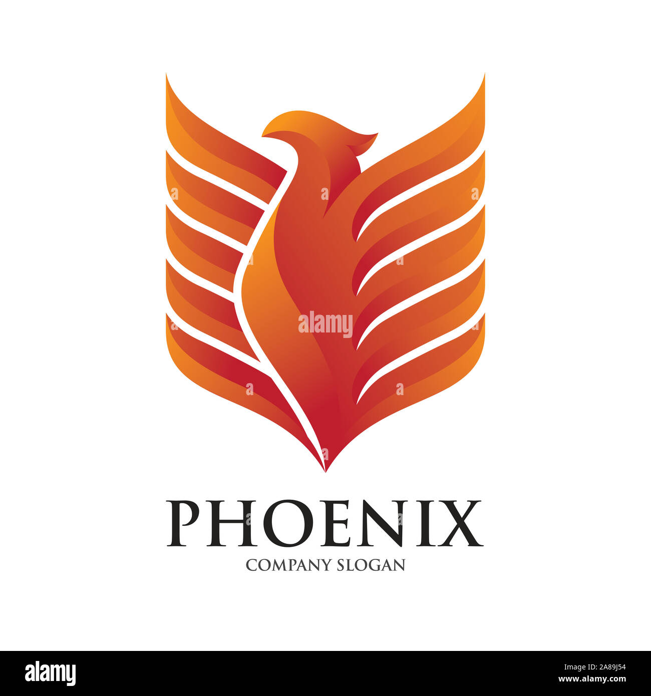 Modèle logo Phoenix Shield Banque D'Images