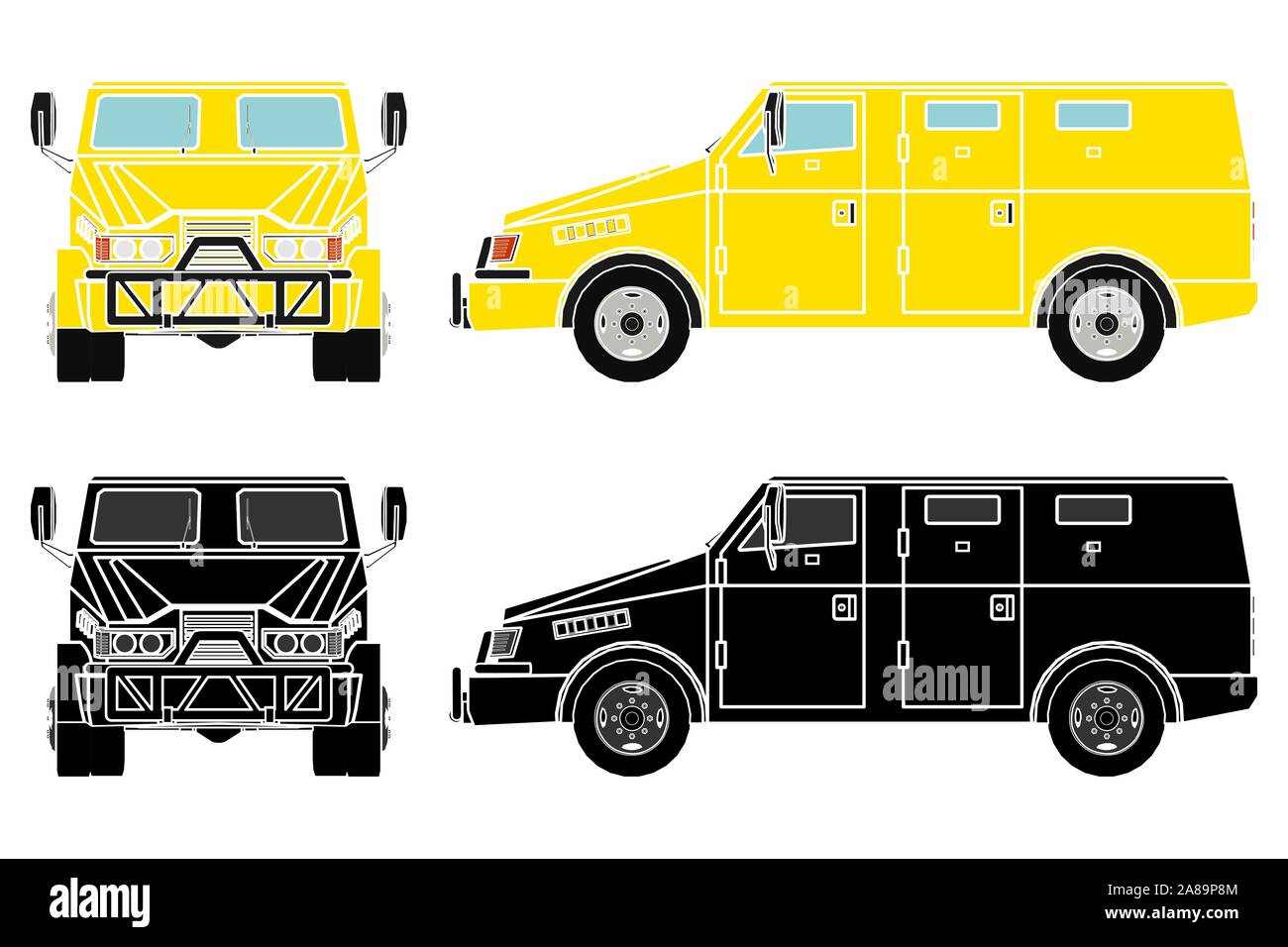 Véhicule blindé de l'argent sans frontières Illustration de Vecteur
