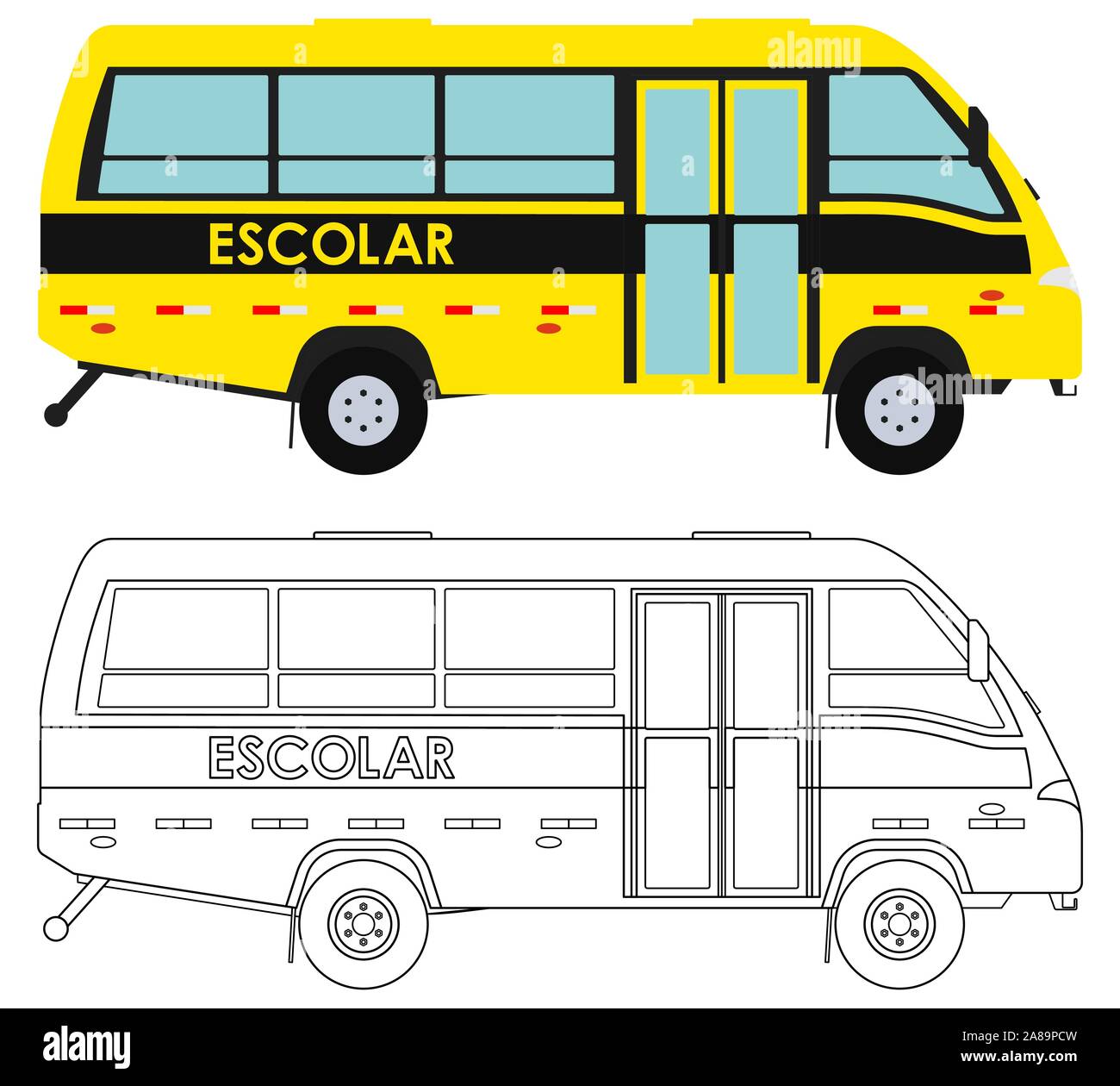 De nouveaux autobus scolaire brésilien Illustration de Vecteur