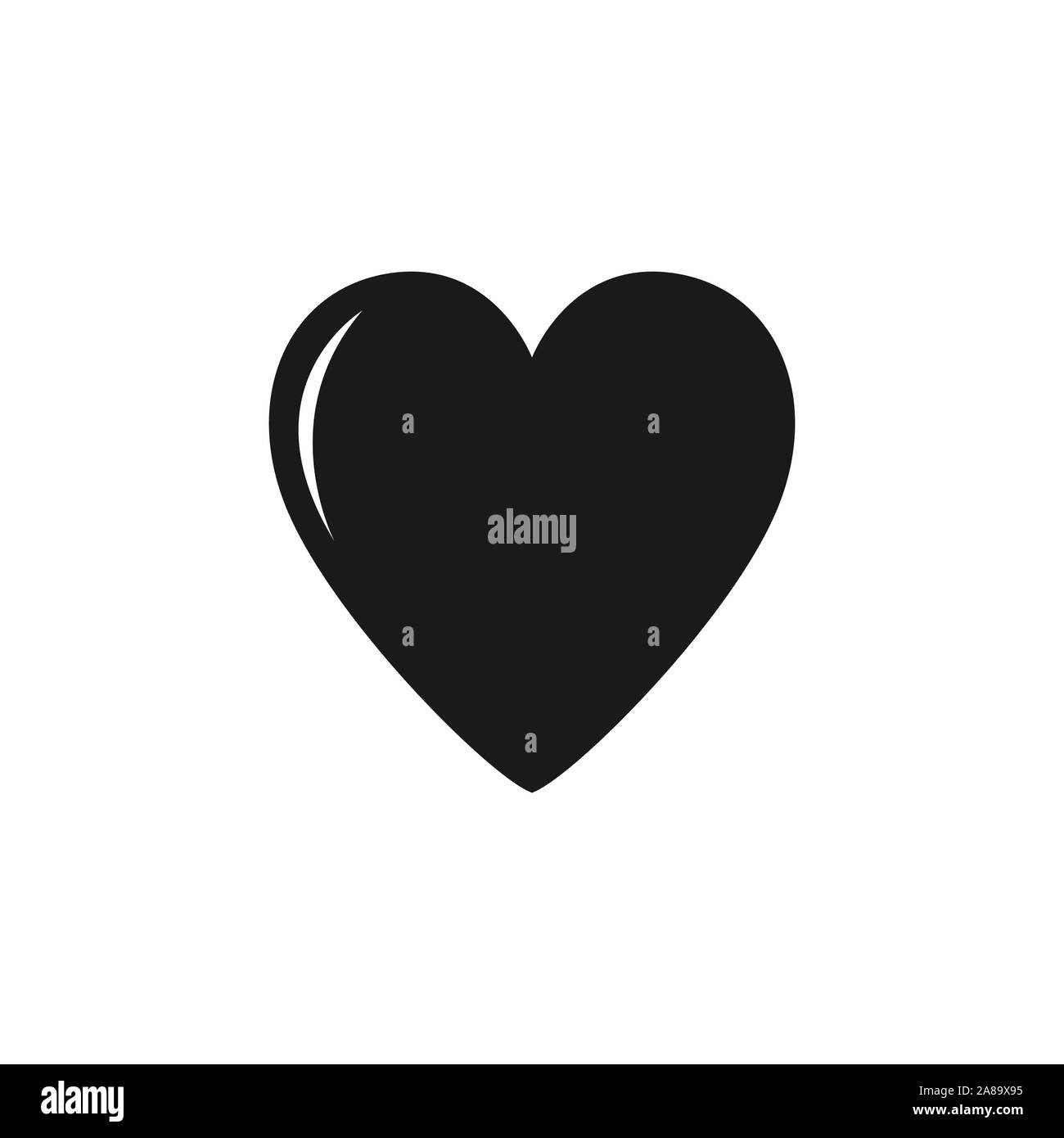 Coeur noir minimaliste modèle icône image vectorielle. Icône de cœur noir sur fond blanc noir et l'image vectorielle Illustration de Vecteur