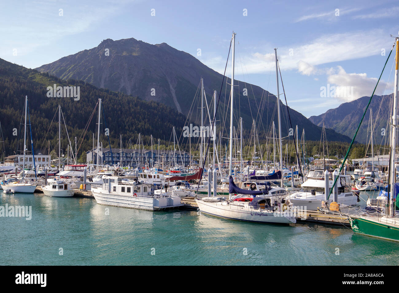 Seward est une ville de l'Alaska, États-Unis. Situé sur la Résurrection Bay, sur la péninsule de Kenai. Banque D'Images