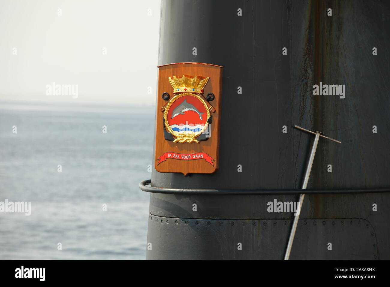 Armoiries sur un bouclier sur la cabine d'un sous-marin Banque D'Images