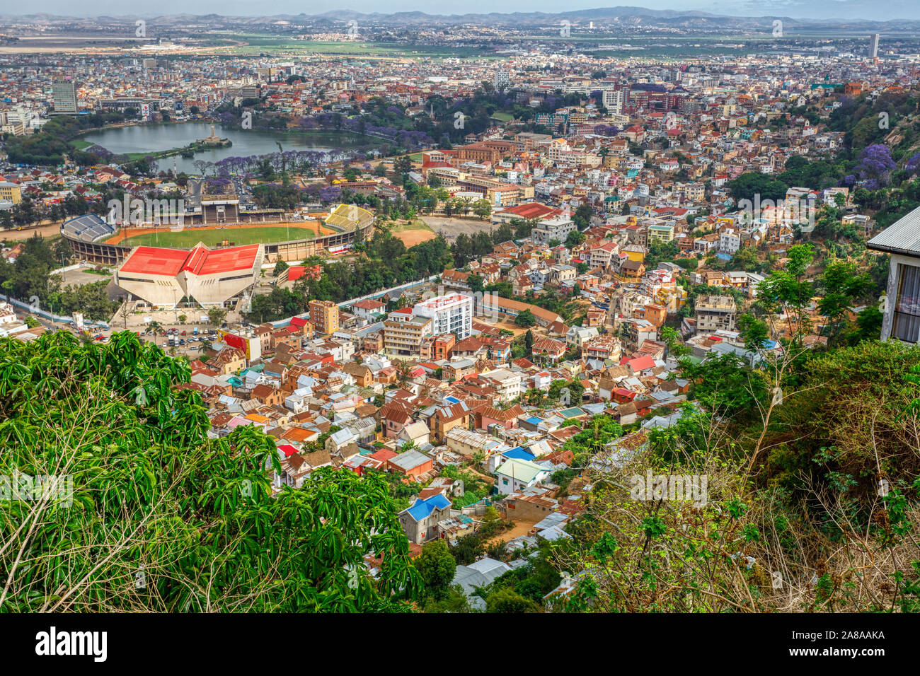 La ville d'Antananarivo, Tana, capitale de Madagascar, Tananarive nom français et le nom abrégé Tana, capitale et plus grande ville pauvre à Madagascar Banque D'Images