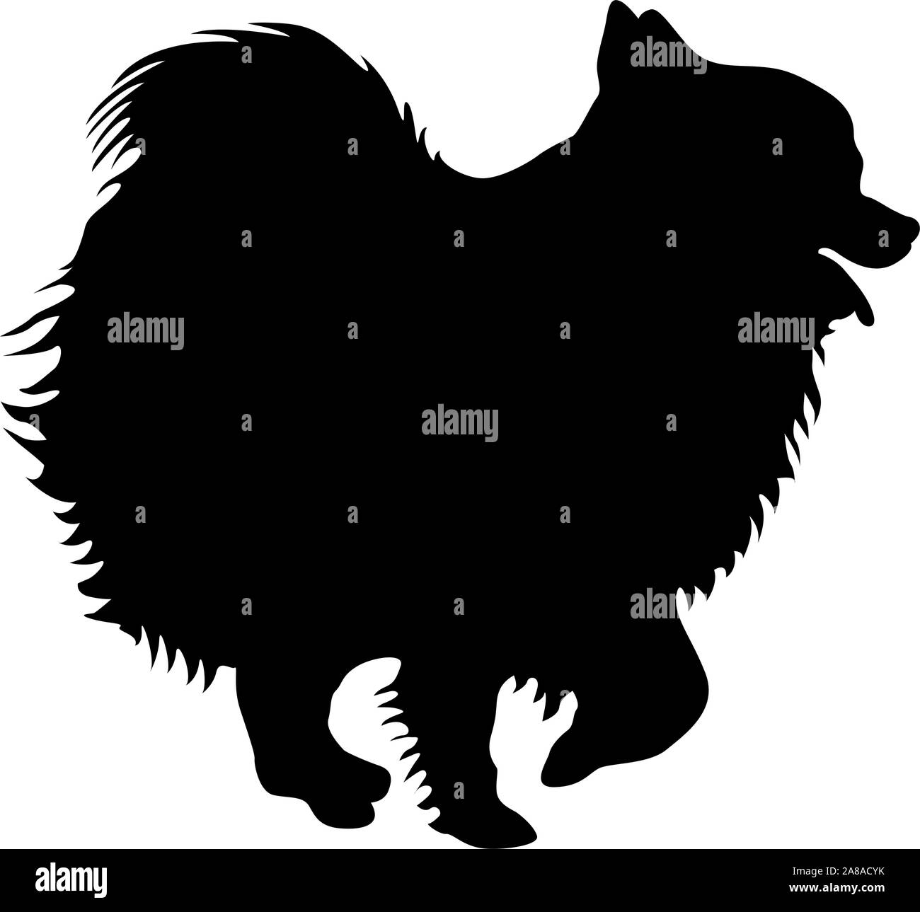 Chien Spitz silhouette sur un fond blanc. Illustration de Vecteur Chien Spitz silhouette sur un fond blanc. Illustration de Vecteur