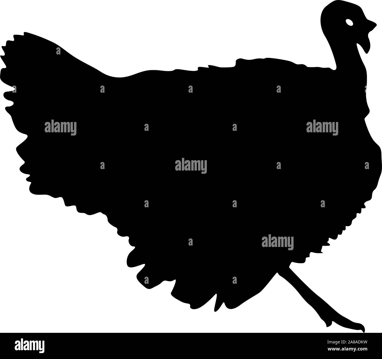 La Turquie noire Silhouette sur un fond blanc. Illustration de Vecteur