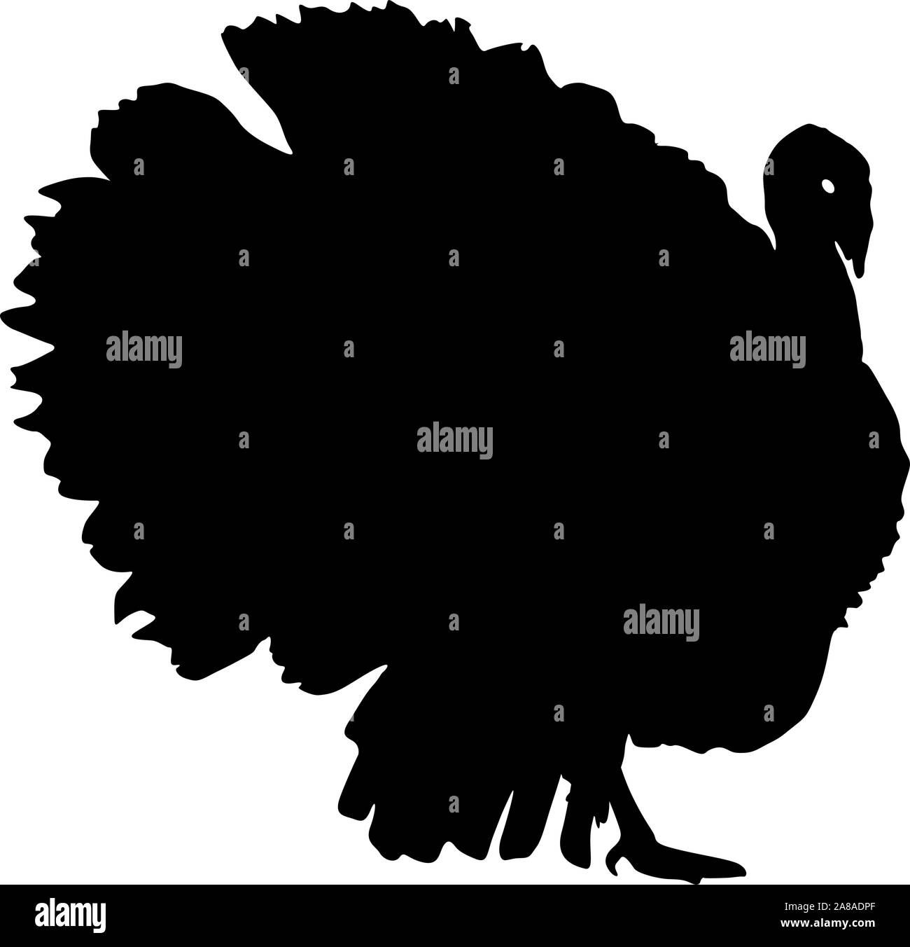 La Turquie noire Silhouette sur un fond blanc. Illustration de Vecteur