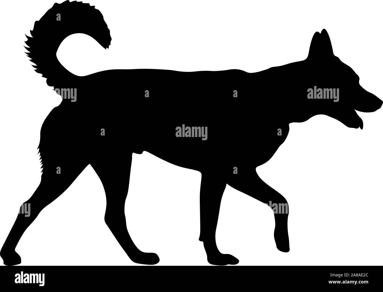 Shepherd Dog silhouette sur un fond blanc. Illustration de Vecteur Shepherd Dog silhouette sur un fond blanc. Illustration de Vecteur