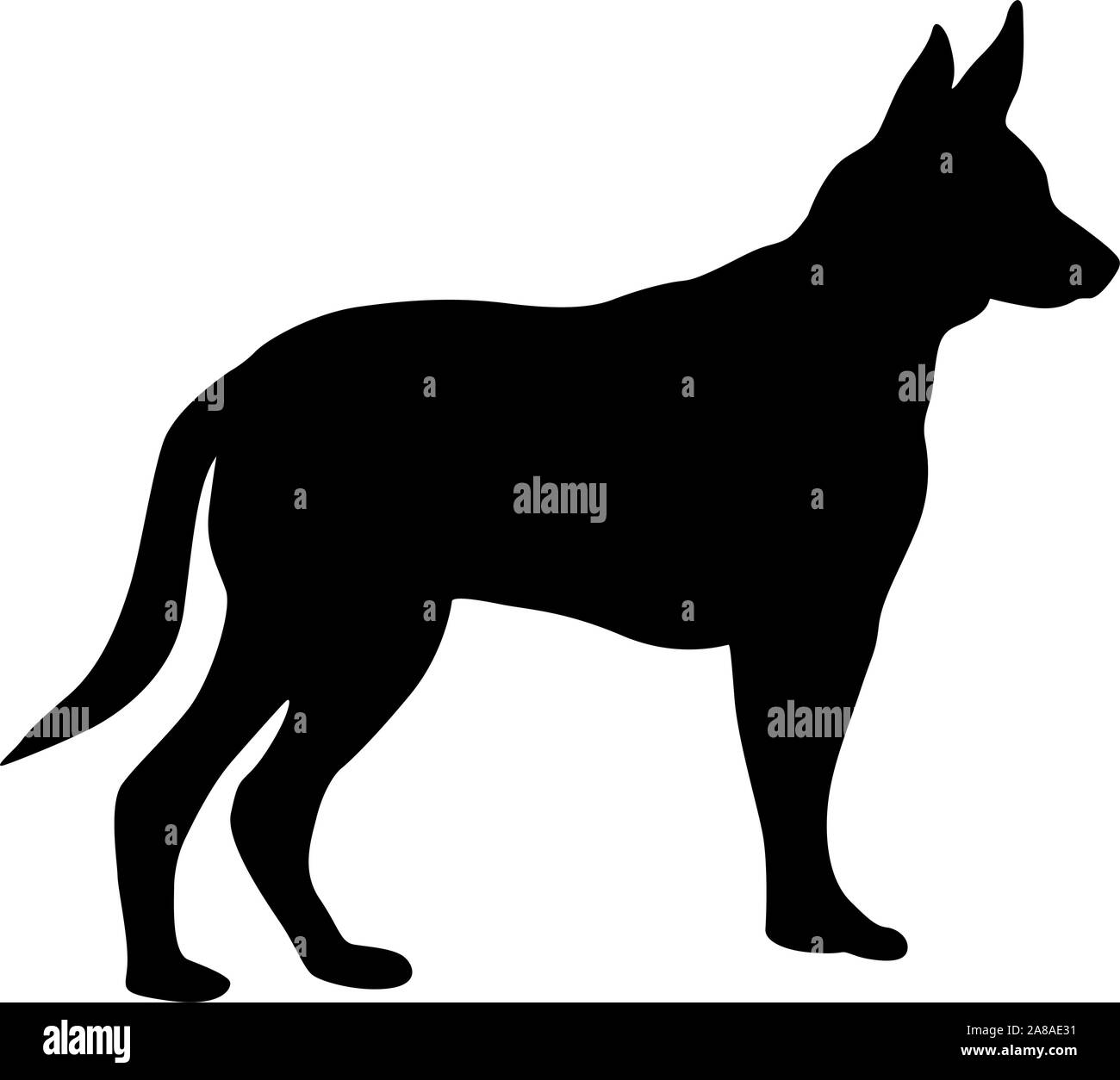 Shepherd Dog silhouette sur un fond blanc. Illustration de Vecteur Shepherd Dog silhouette sur un fond blanc. Illustration de Vecteur