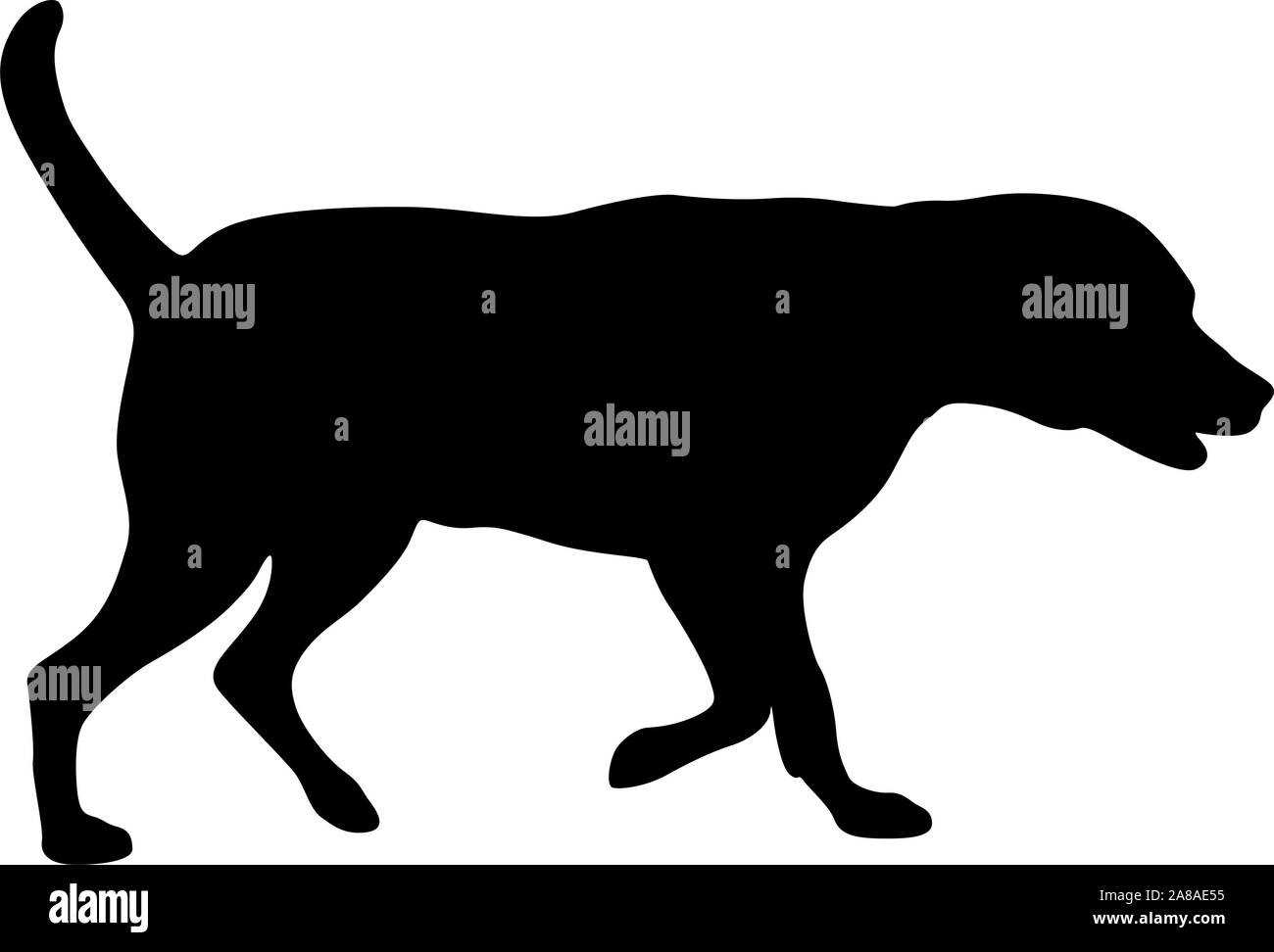 Chien Labrador silhouette sur un fond blanc. Illustration de Vecteur Chien Labrador silhouette sur un fond blanc. Illustration de Vecteur
