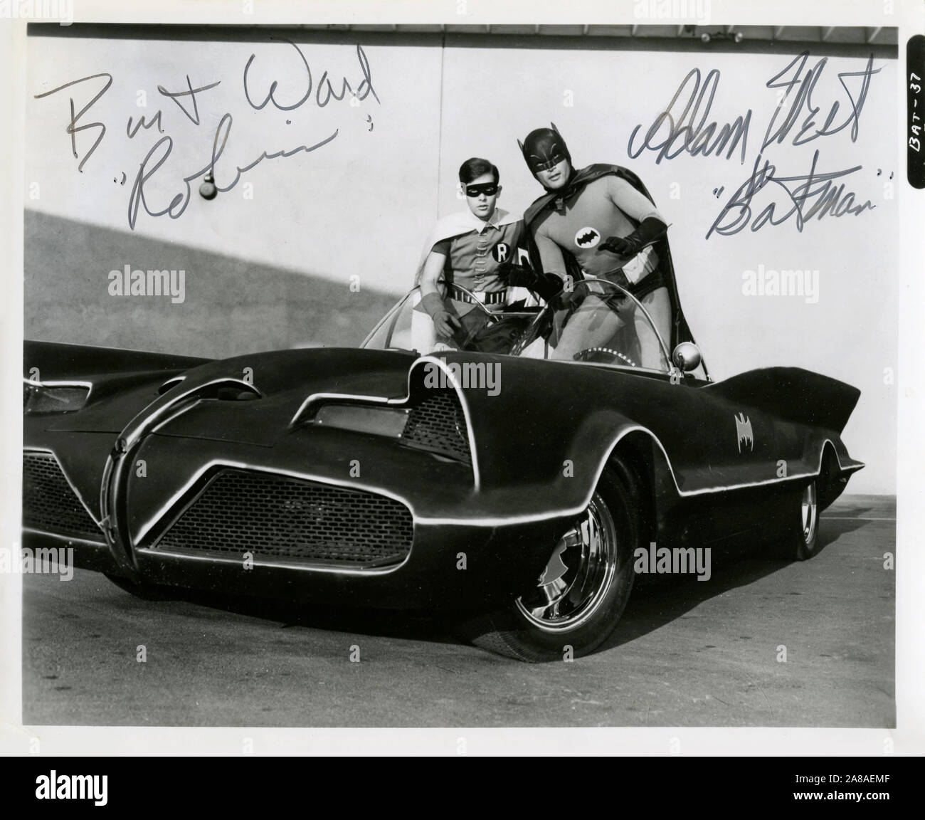 L'ère des années 1960 publicité encore pour la série TV Batman avec Adam West et Burt Ward comme Robin. Banque D'Images