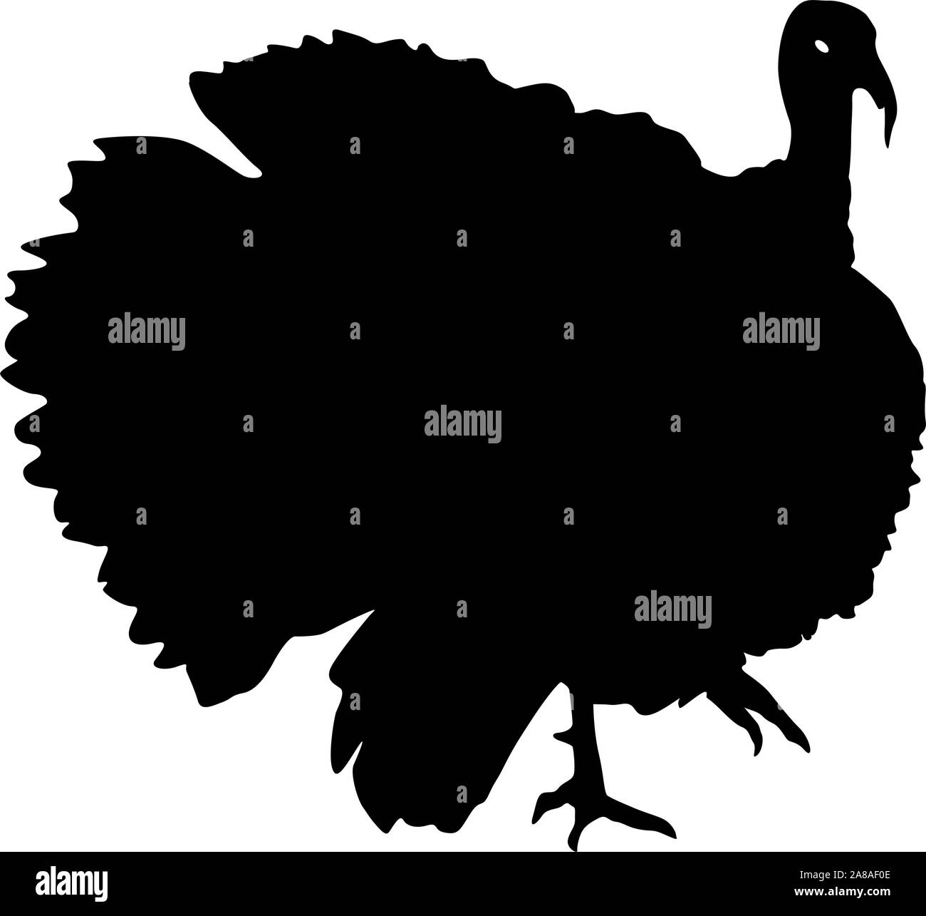 La Turquie noire Silhouette sur un fond blanc. Illustration de Vecteur