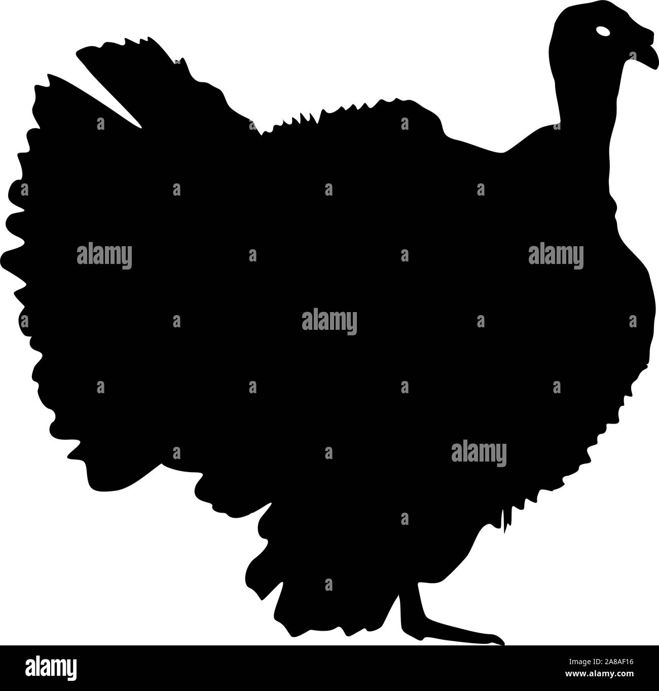 La Turquie noire Silhouette sur un fond blanc. Illustration de Vecteur