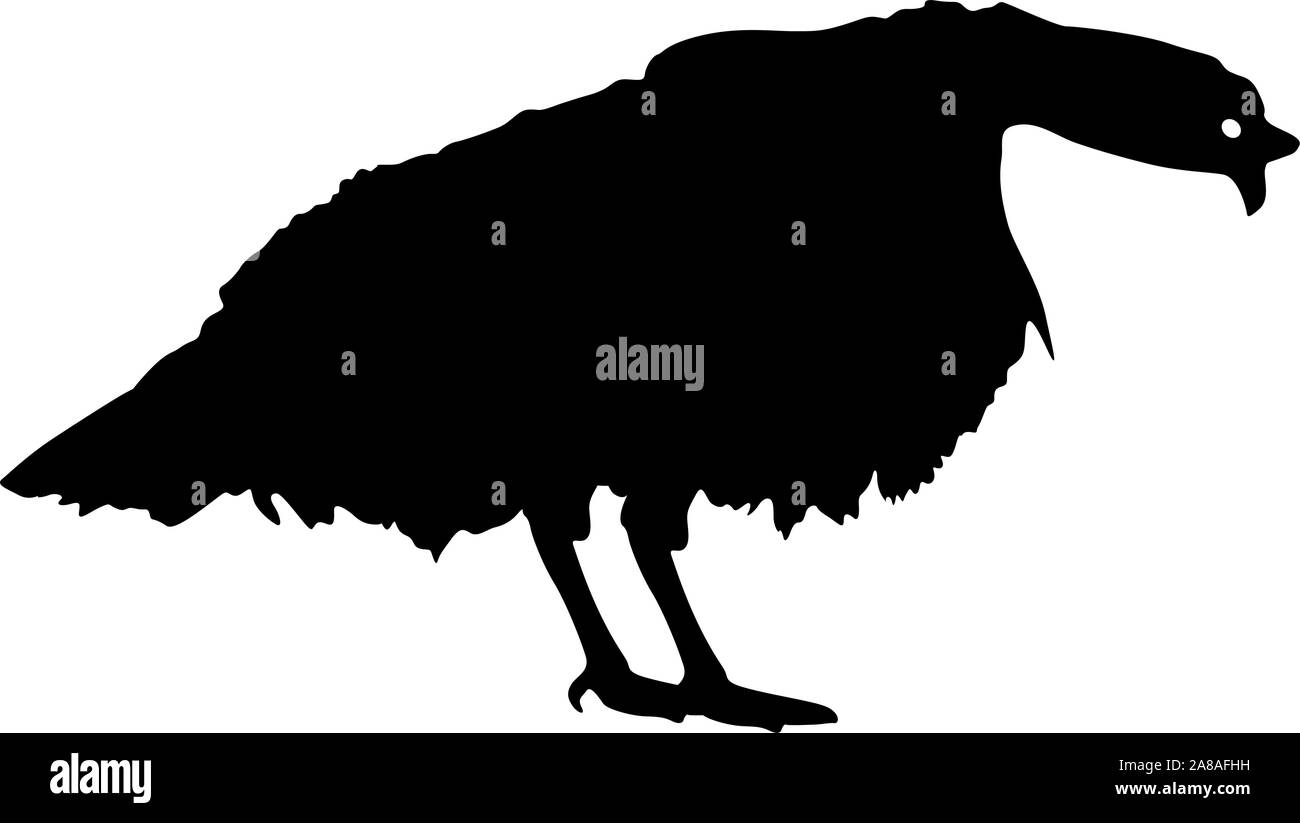 La Turquie noire Silhouette sur un fond blanc. Illustration de Vecteur