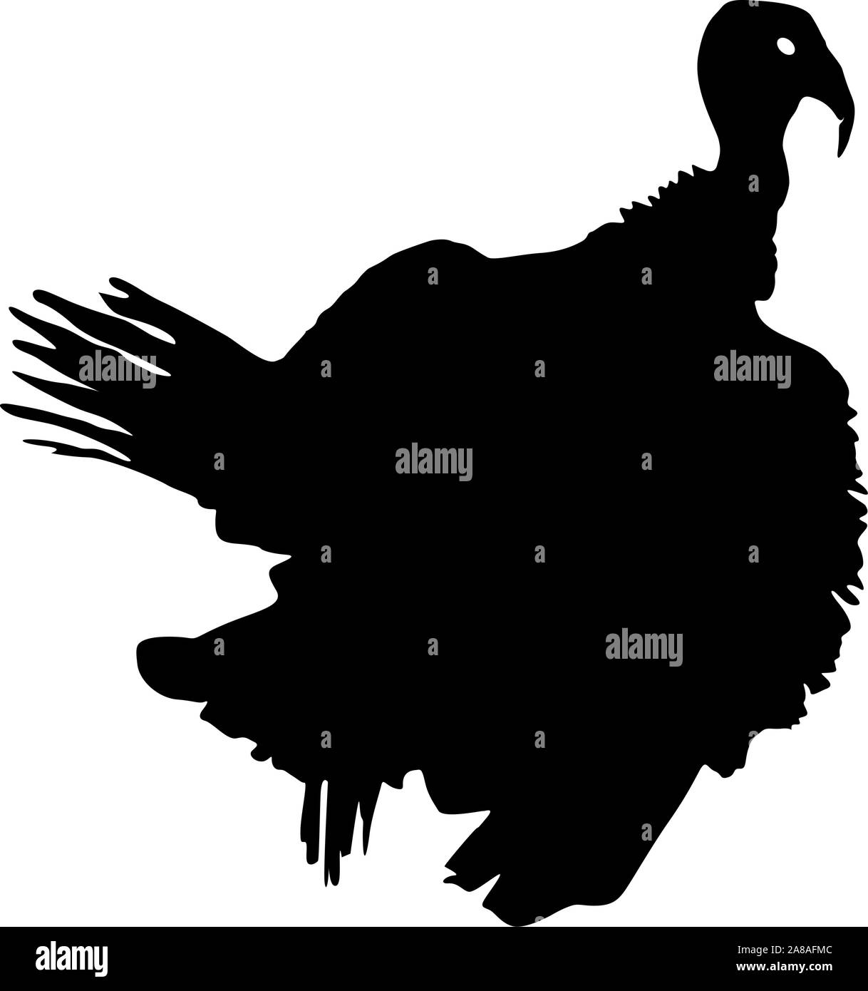 La Turquie noire Silhouette sur un fond blanc. Illustration de Vecteur