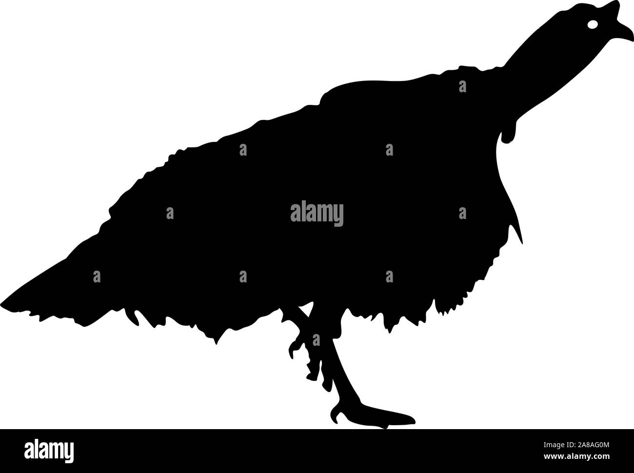 La Turquie noire Silhouette sur un fond blanc. Illustration de Vecteur
