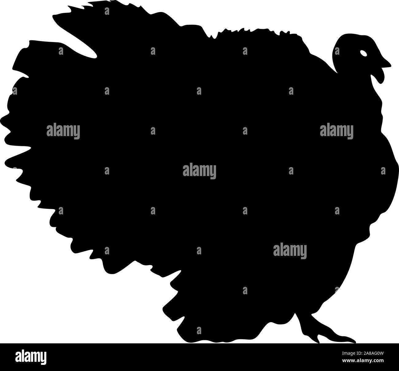 La Turquie noire Silhouette sur un fond blanc. Illustration de Vecteur