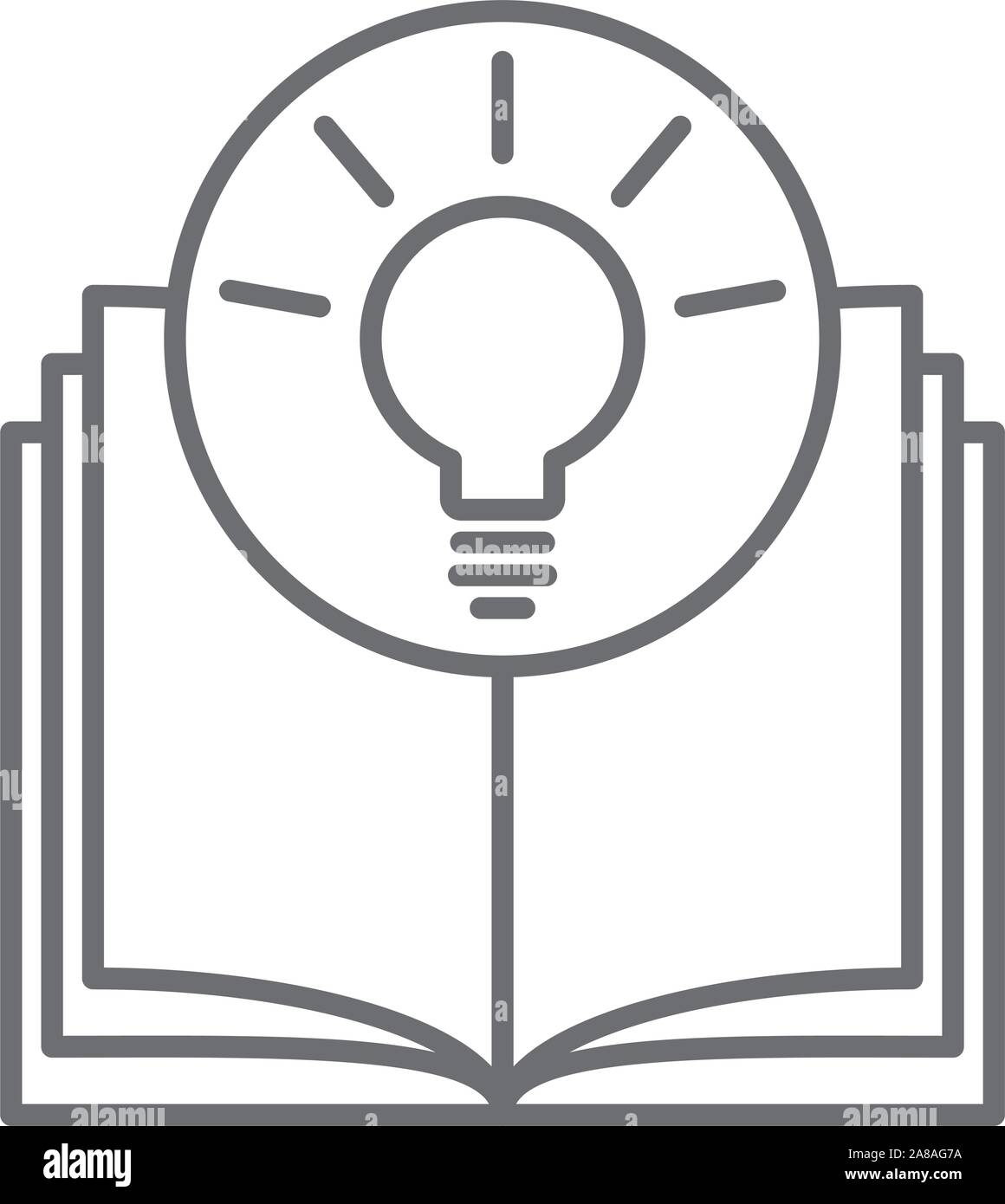 La connaissance est puissance - de plus en plus de l'ampoule du livre Illustration de Vecteur