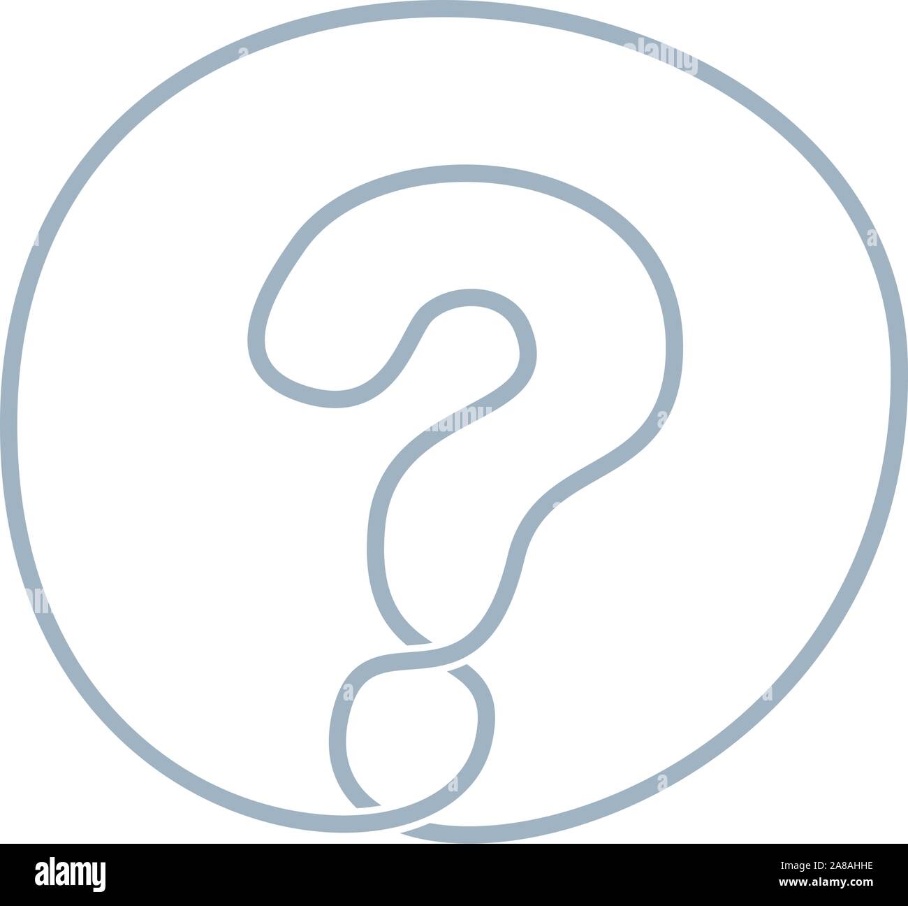 Point d'interrogation ronde une seule ligne sans fin Illustration de Vecteur