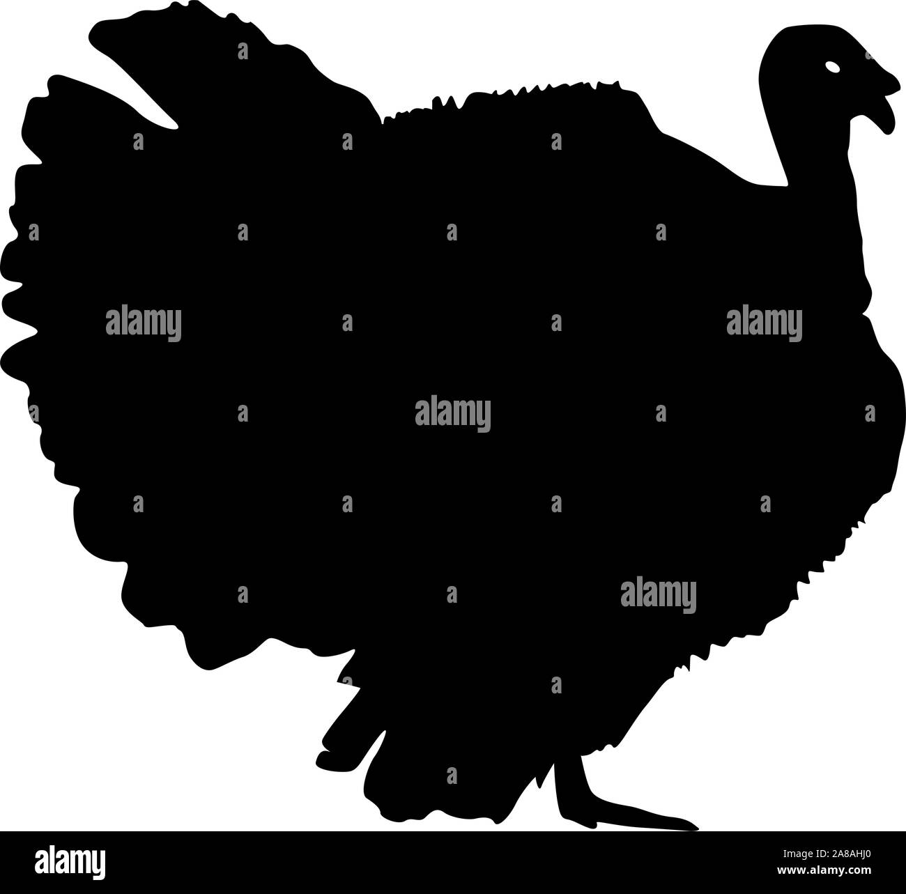 La Turquie noire Silhouette sur un fond blanc. Illustration de Vecteur