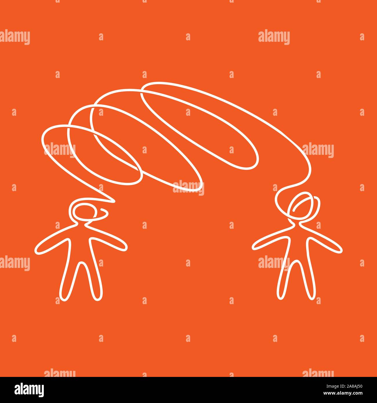 Argument - deux personnes - parler d'art de la ligne continue Illustration de Vecteur