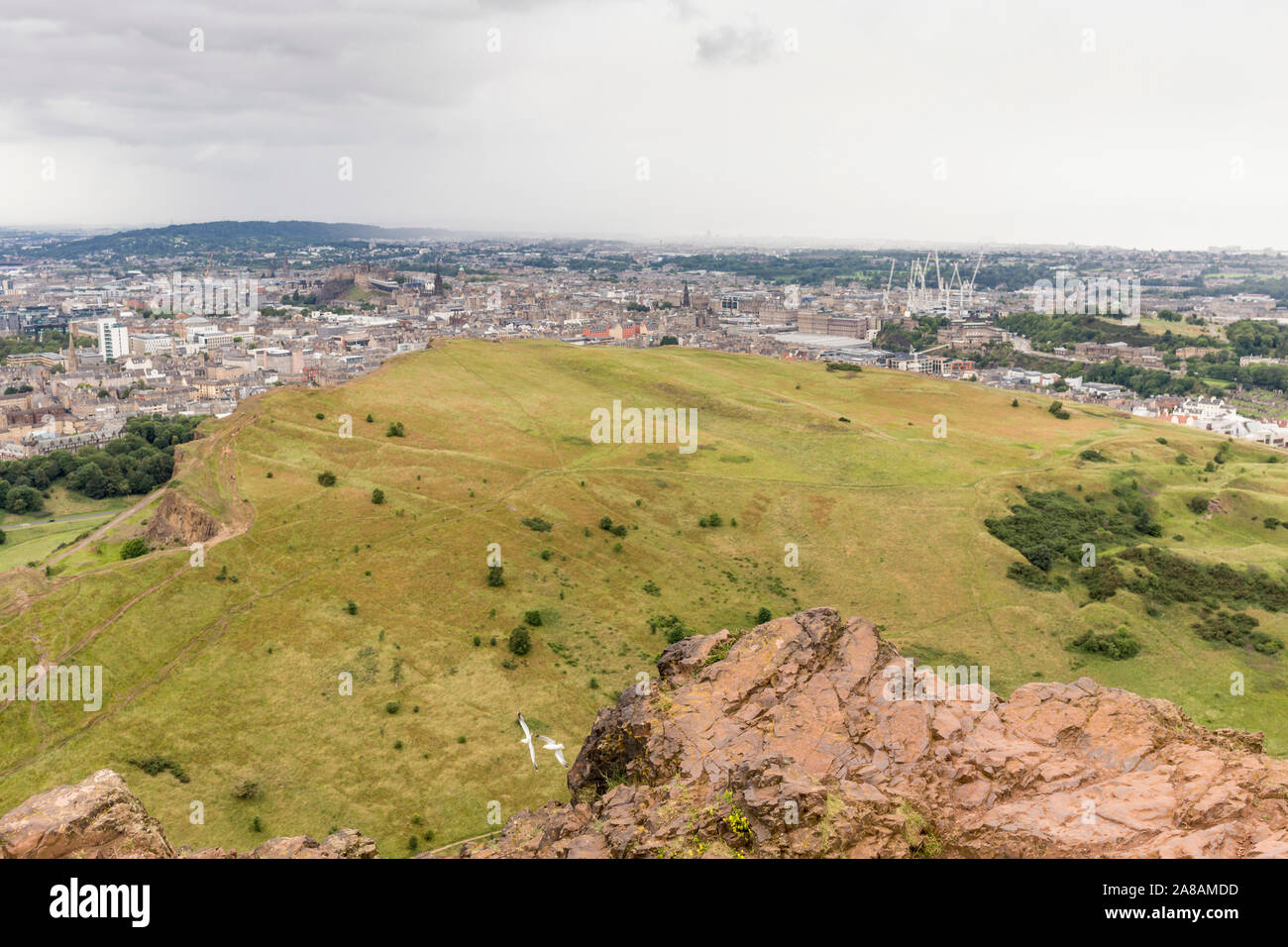 Vue sur le siège d'Arthur dans le parc Holyrood à Edimbourg, Ecosse Banque D'Images