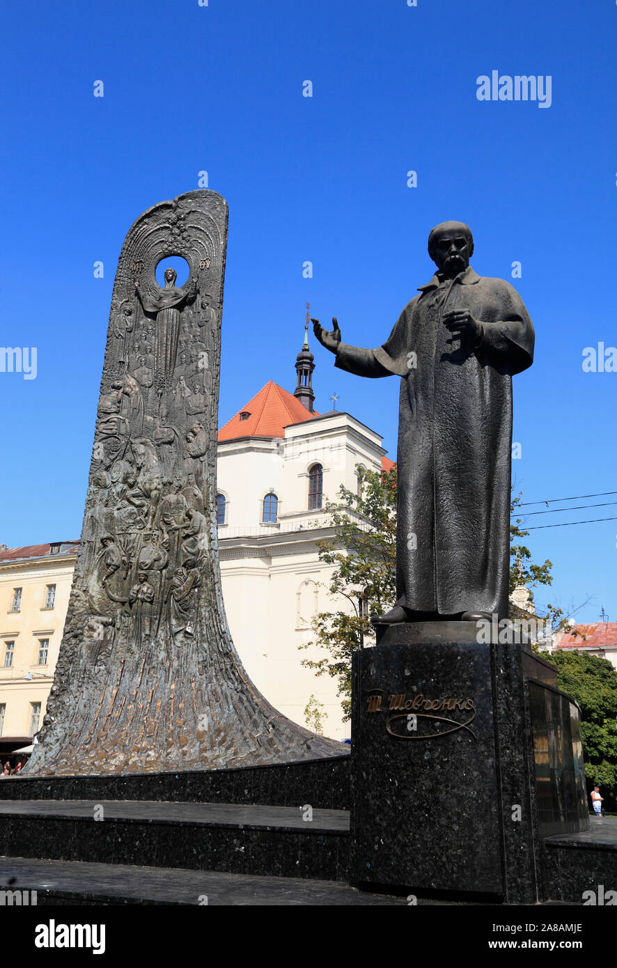 Taras Shevchenko à Svobody Prospekt, Lviv, Ukraine Banque D'Images