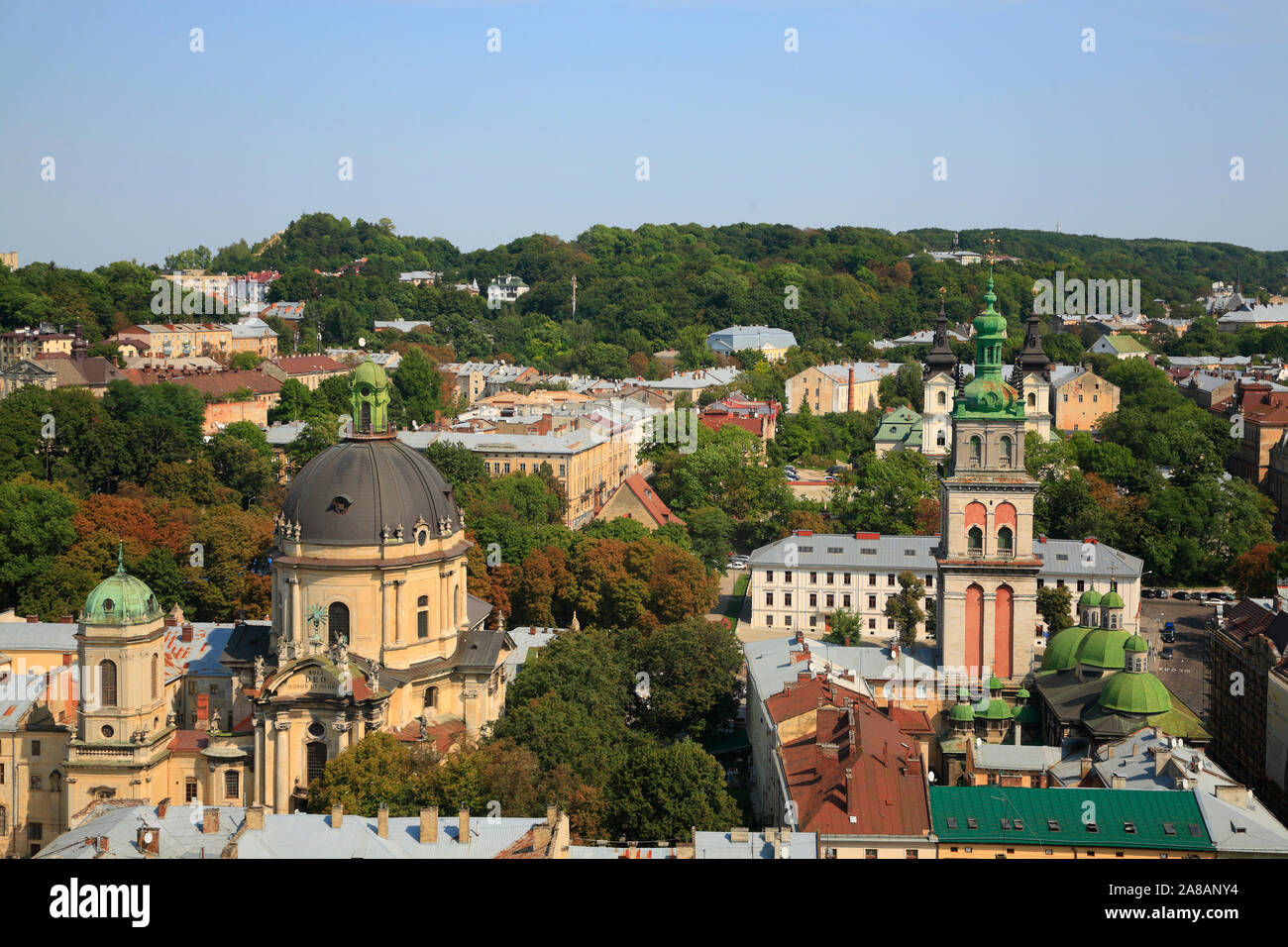 Vue depuis la tour de ville, Lviv, Ukraine Banque D'Images