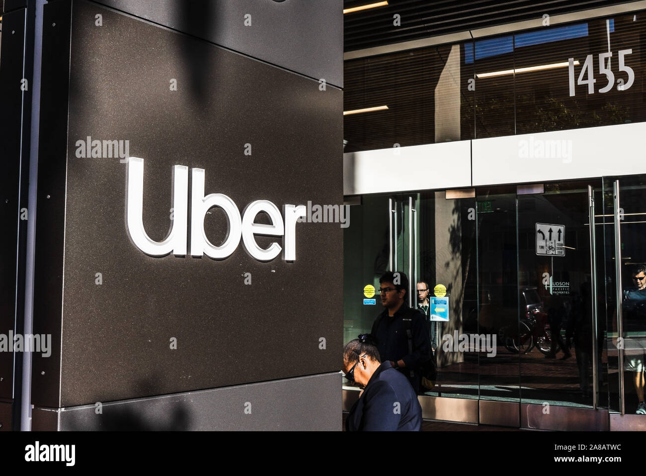 21 août 2019 San Francisco / CA / USA - siège de l'uber dans quartier de SOMA ; Uber Technologies, Inc. est une multinationale américaine net transport Banque D'Images