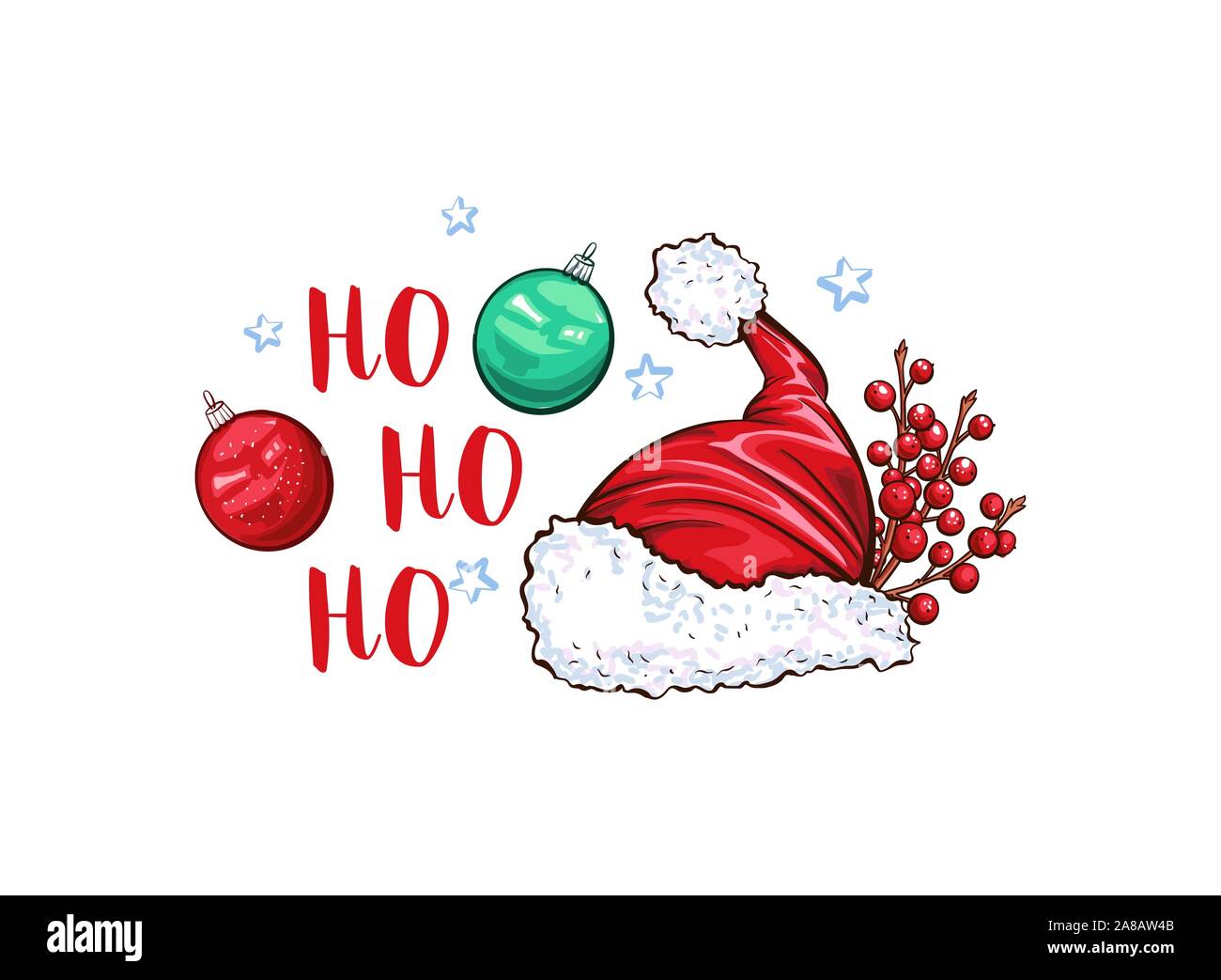 Page De Garde Noel Joyeux Noël cartoon vector modèle de page. Red Hat Santa mignon avec des bonbons bâtons et des Rameaux de gui illustration. Bonne Année Mise en page de garde. La conception d'affiches des