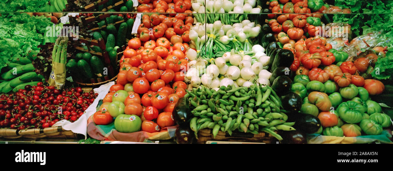 L'Espagne, Elorrio, fruits et légumes Banque D'Images