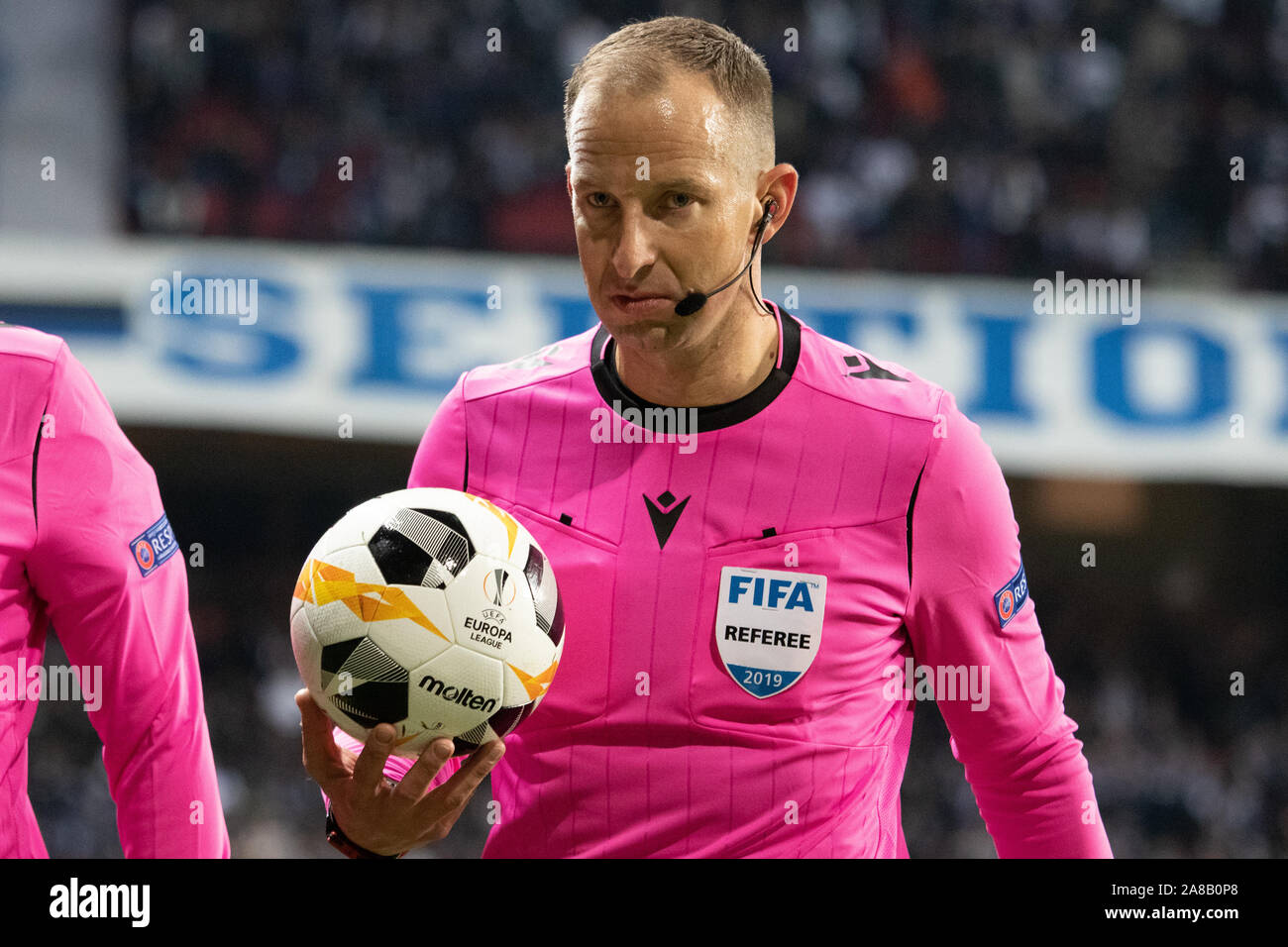 Copenhague, Danemark. 07Th Nov, 2019. Arbitre Tamas Bognar vu au cours de l'Europa League entre le FC Copenhague et Dynamo Kiev à Telia Parken de Copenhague. (Photo crédit : Gonzales Photo/Alamy Live News Banque D'Images