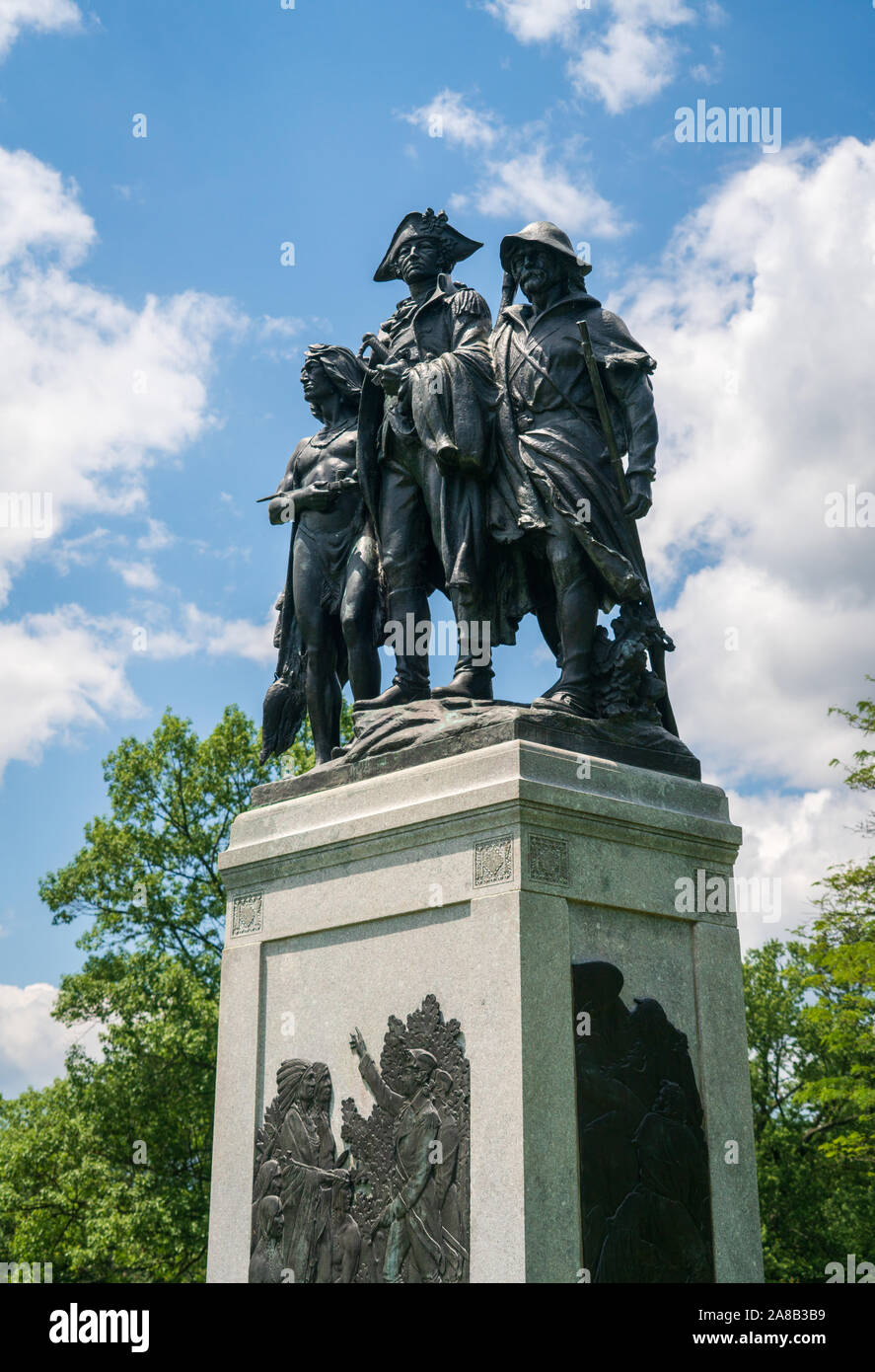 Fallen Timbers la Statue de bataille avec les généraux Banque D'Images