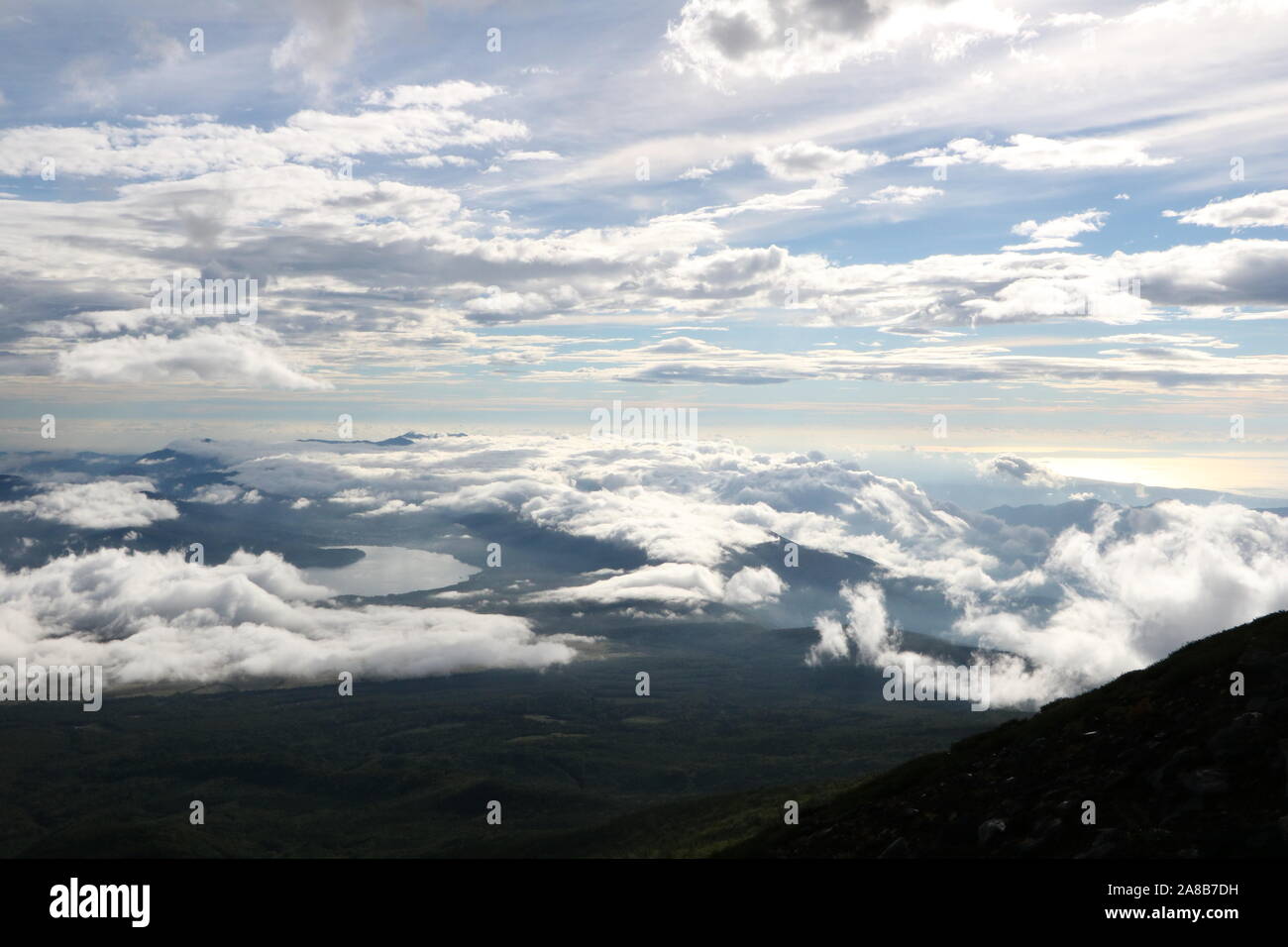 Mt. Vue sur le ciel Fuji Banque D'Images