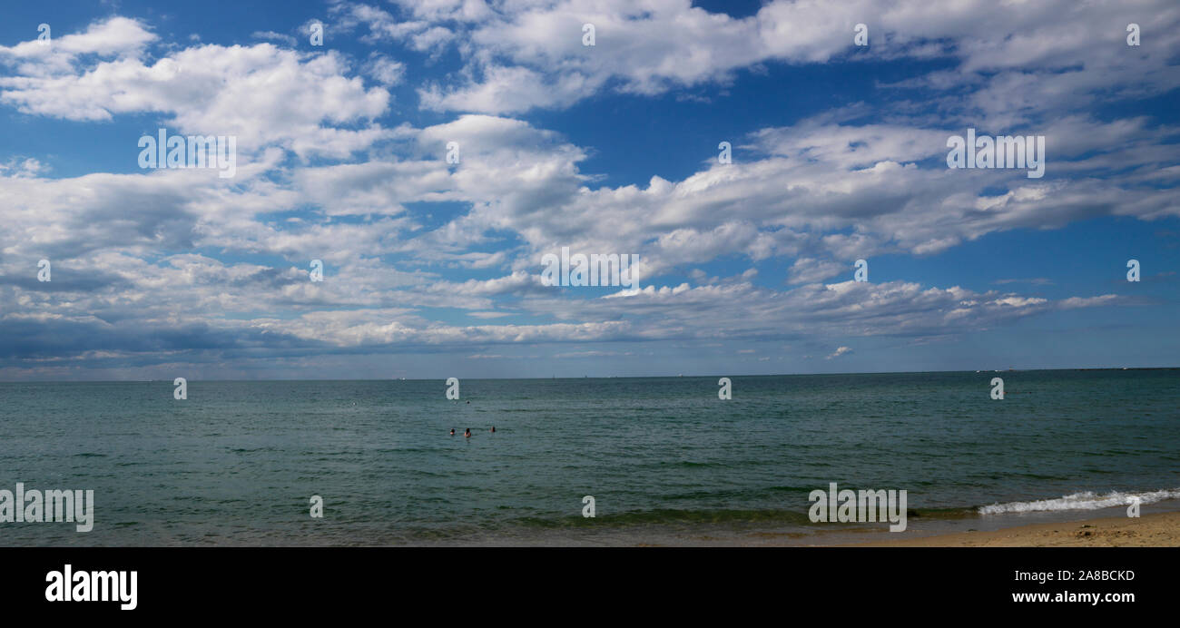 Nuages sur la mer, plage de jetées, Nantucket Sound, NANTUCKET, Massachusetts, USA Banque D'Images