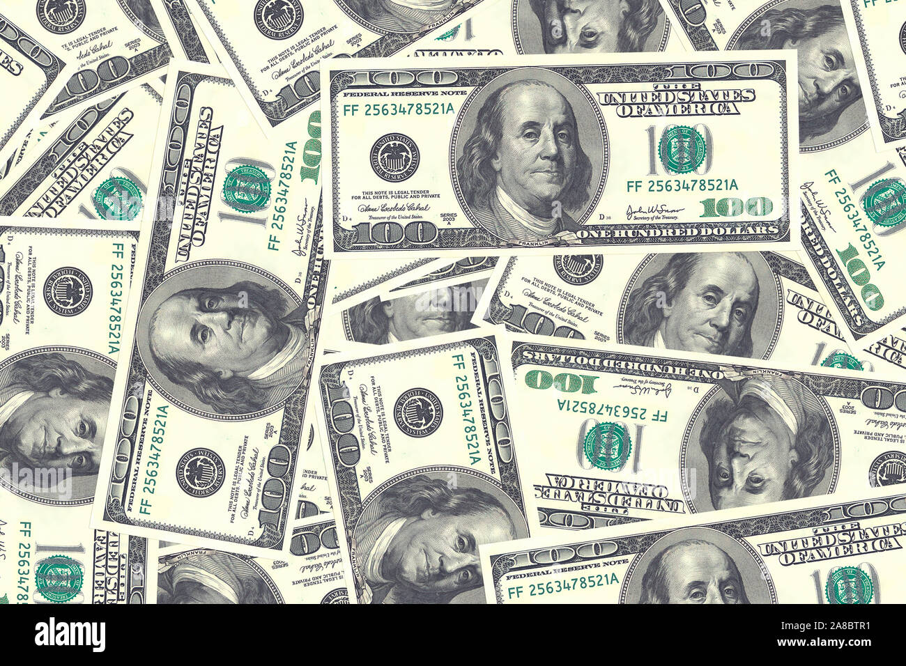100 Noten, 1907-1988 Dollar US-Dollars, Banque D'Images