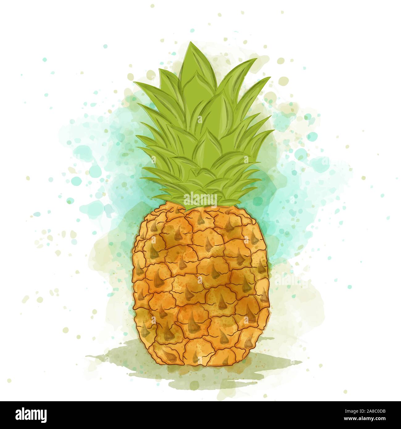 Ananas aquarelle appétissant Illustration de Vecteur