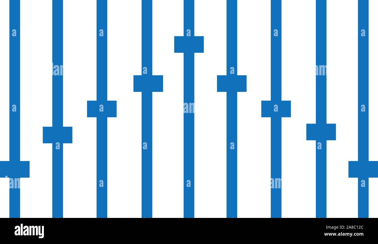 Icône equalizer bleu sur fond blanc.. symbole de l'égaliseur égaliser bleu signe. télévision style. Illustration de Vecteur