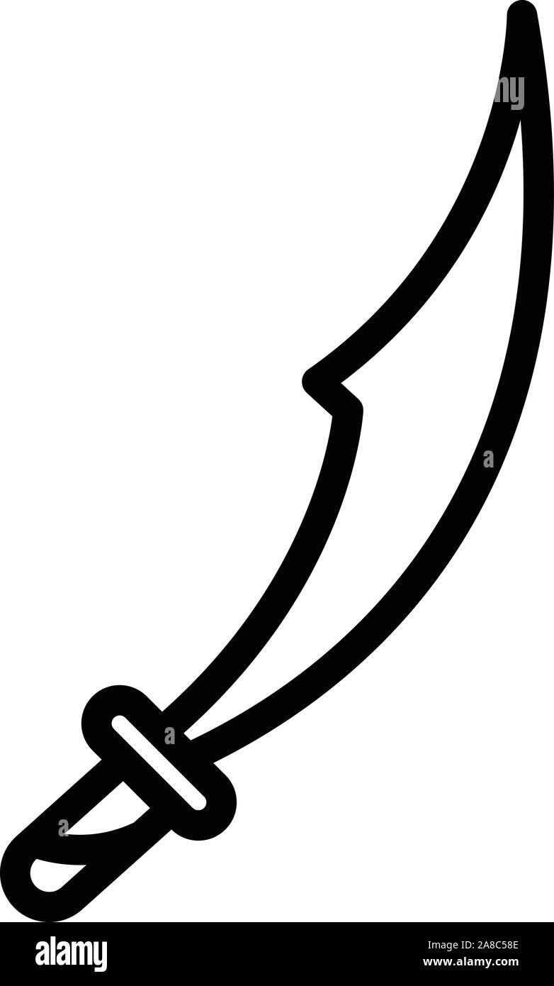 L'icône épée turque style du contour, Illustration de Vecteur
