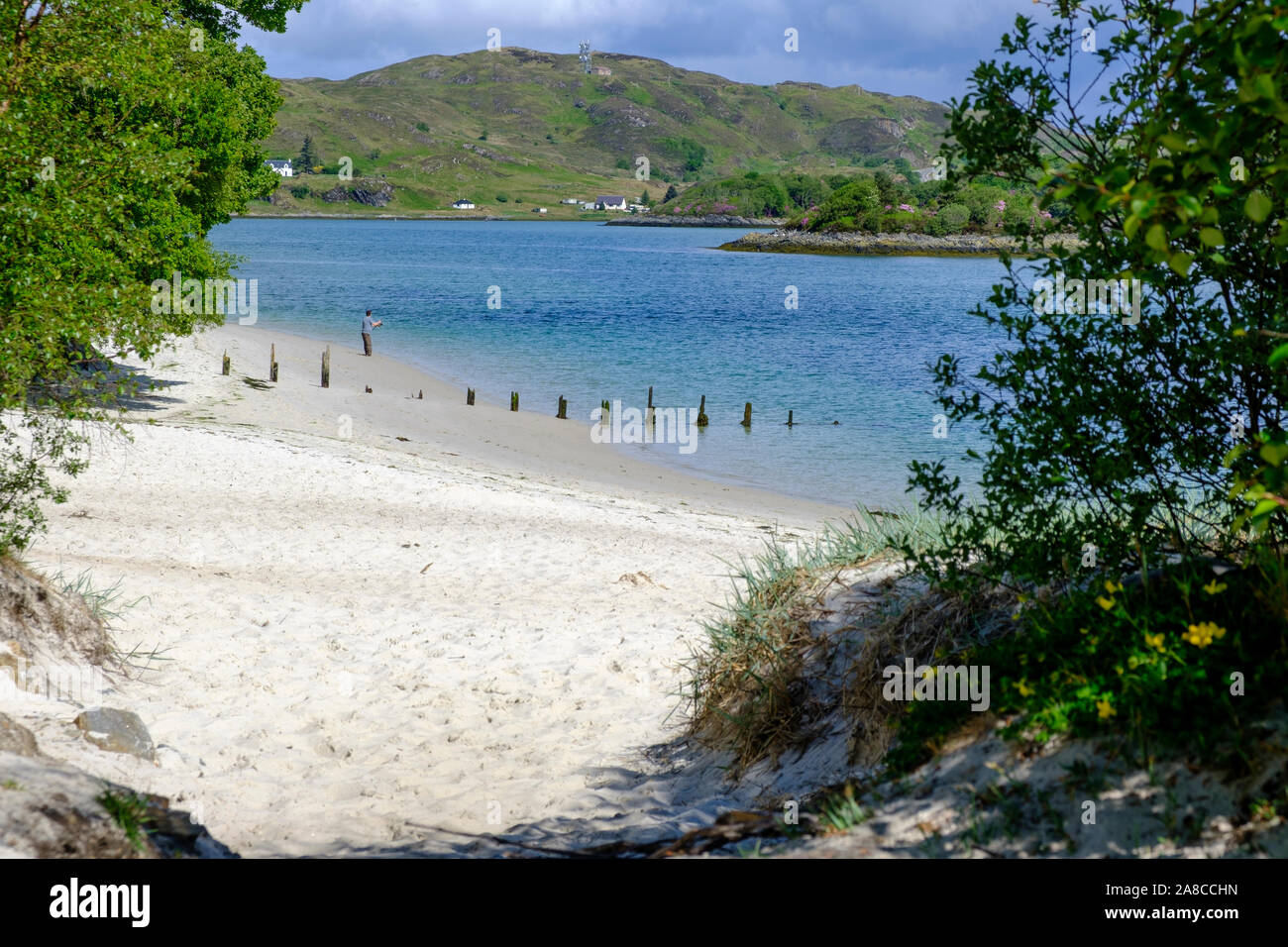 Morar beach Lochaber Mallaig Inverness Ecosse Highland Banque D'Images