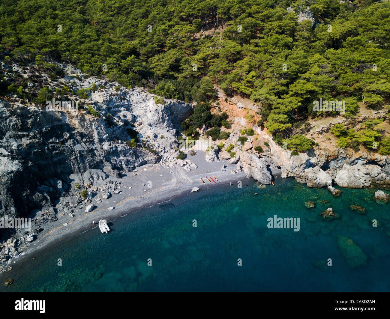 Vue aérienne de la Baie d'Aşı à Fethiye Turquie Banque D'Images