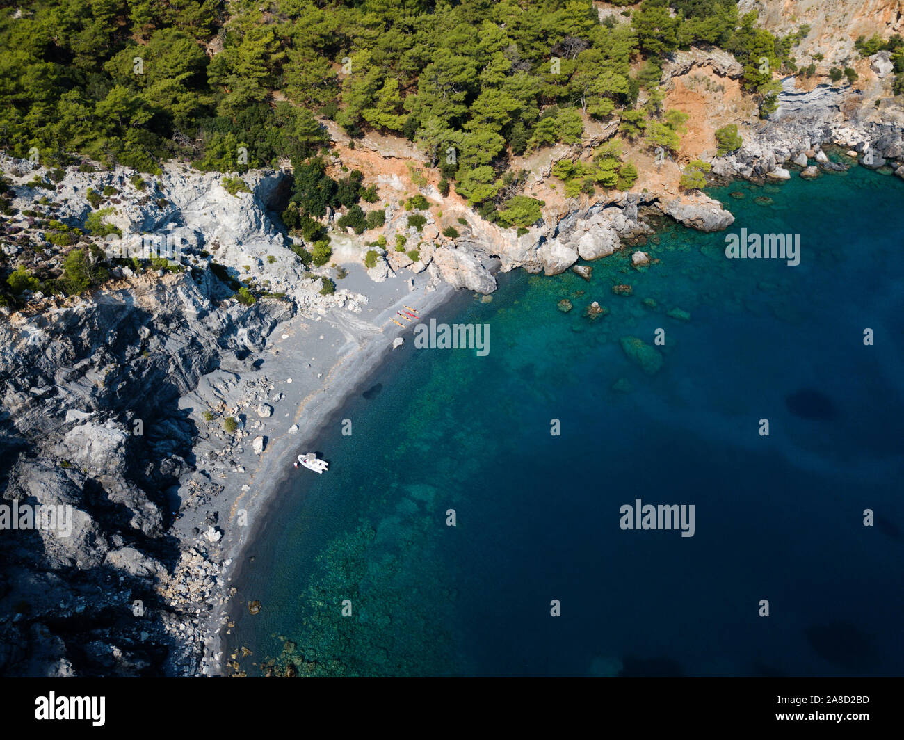 Vue aérienne de la Baie d'Aşı à Fethiye Turquie Banque D'Images