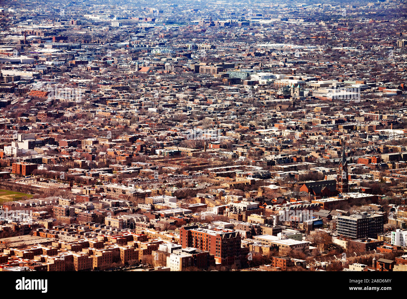 Vue de la banlieue de Chicago Ville de petites villes, au-dessus Banque D'Images