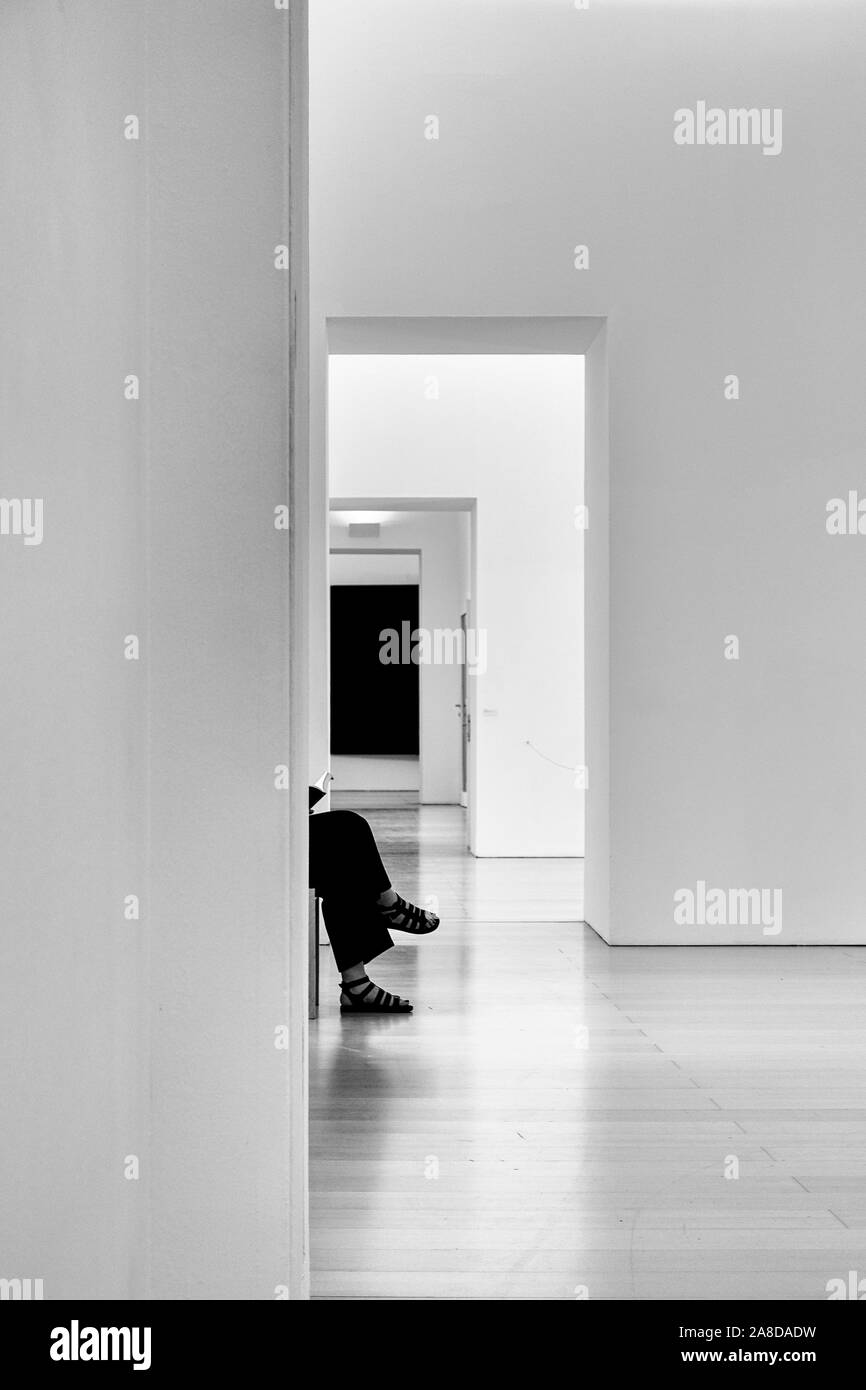 Galerie D'Art Monochrome Banque D'Images