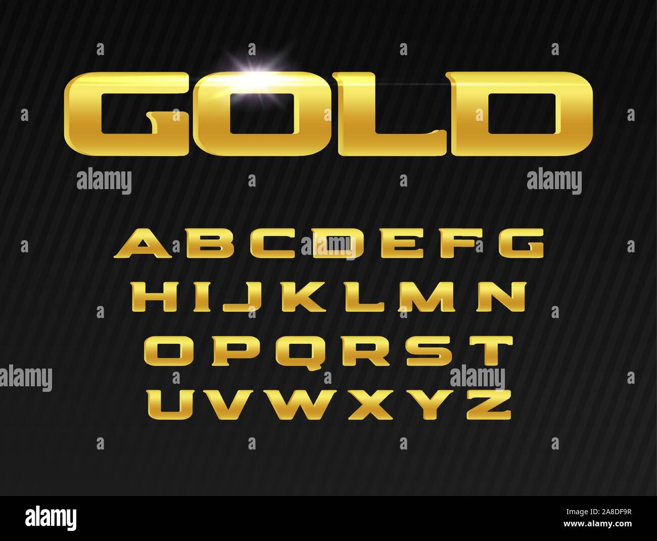 Lettres d'or. Composé, premium de luxe or vector alphabet latin. Polices pour événements, promotions, logos, bannière, monogramme et poster. Typographie Illustration de Vecteur